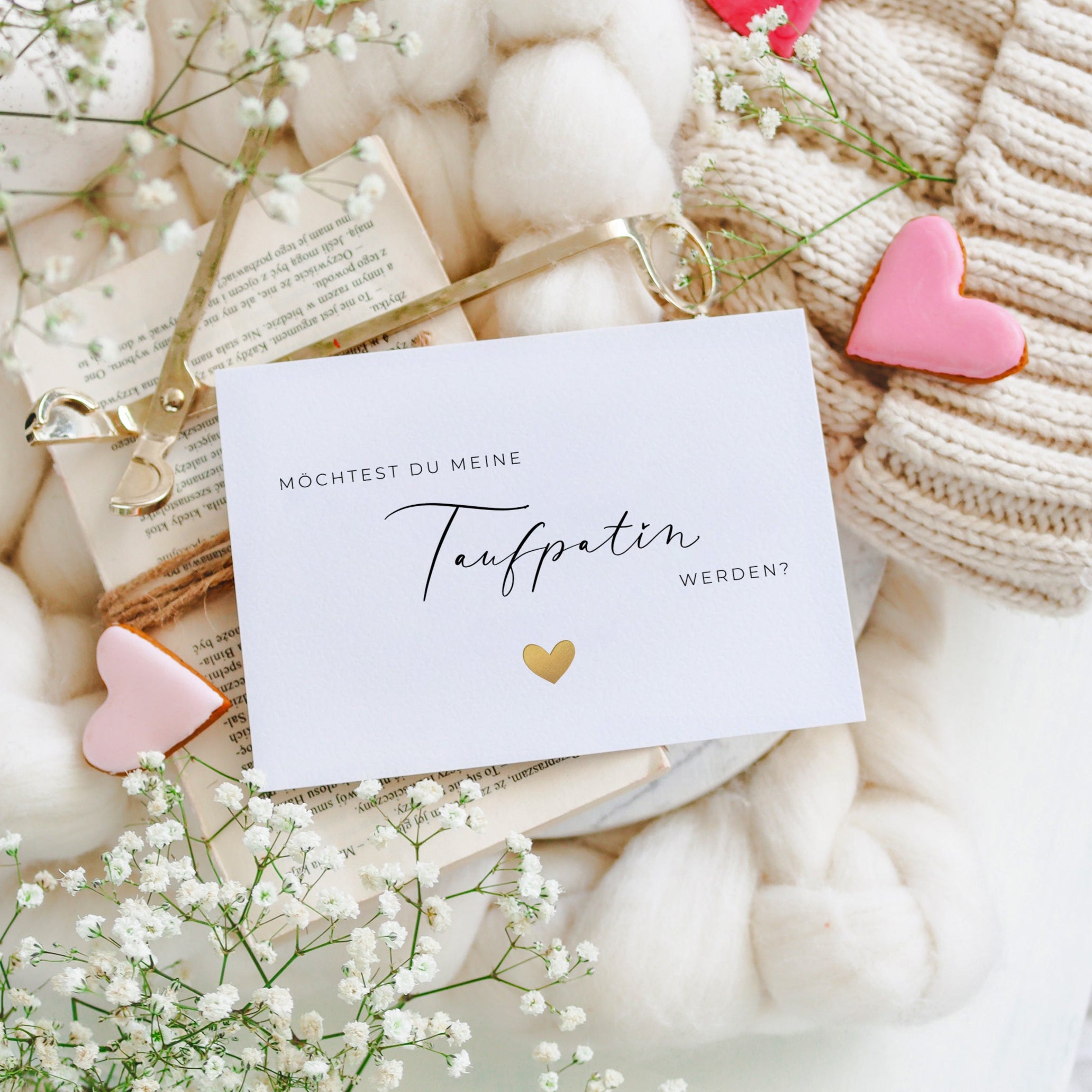 Möchtest du meine Taufpatin werden Karte Geschenk mit Kuvert JoliCoon