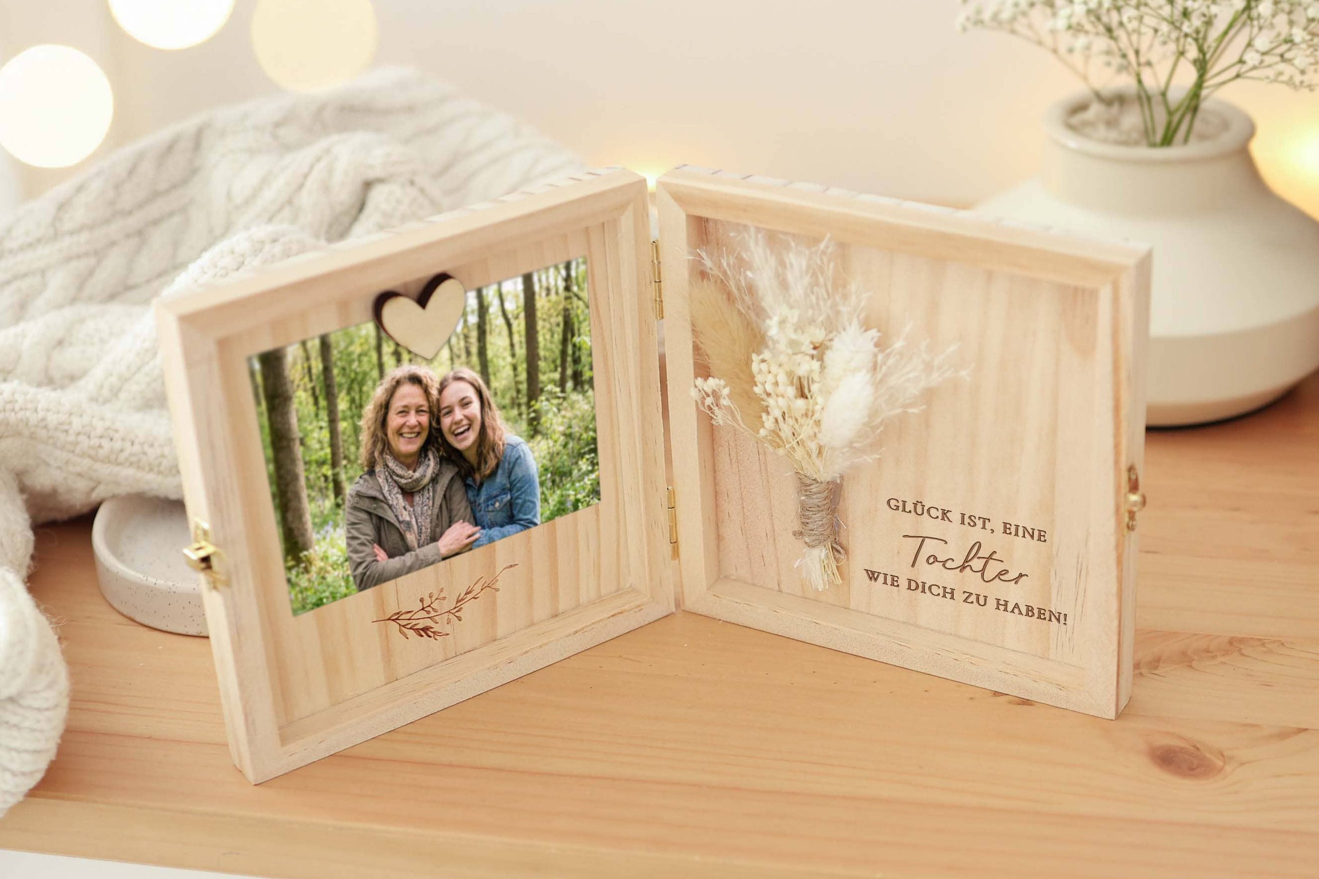 Tochter Geschenk Holzbox mit Magnet für Foto JoliCoon