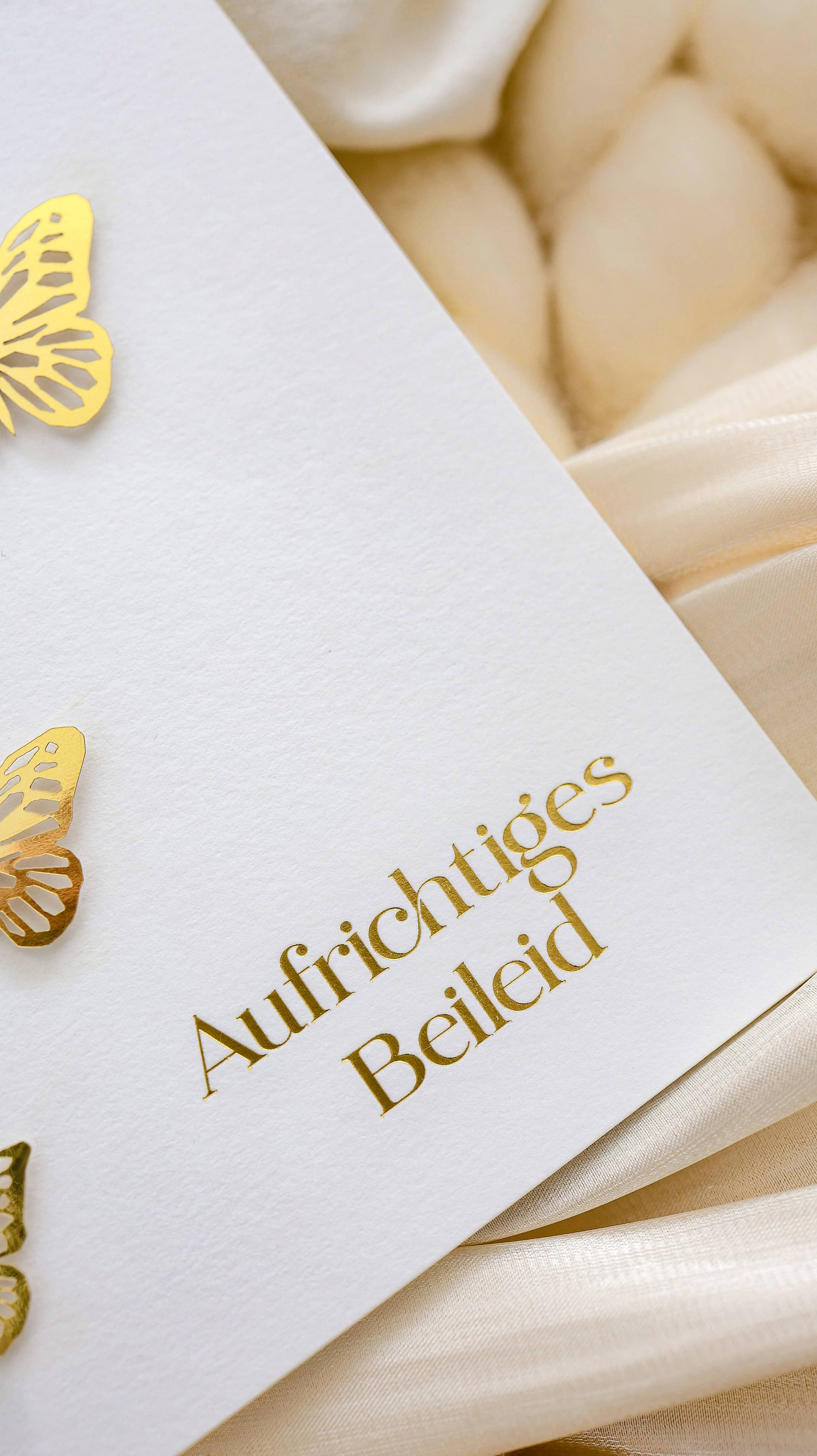 3D Trauerkarte SIGNATURE Beileid Schmetterlinge