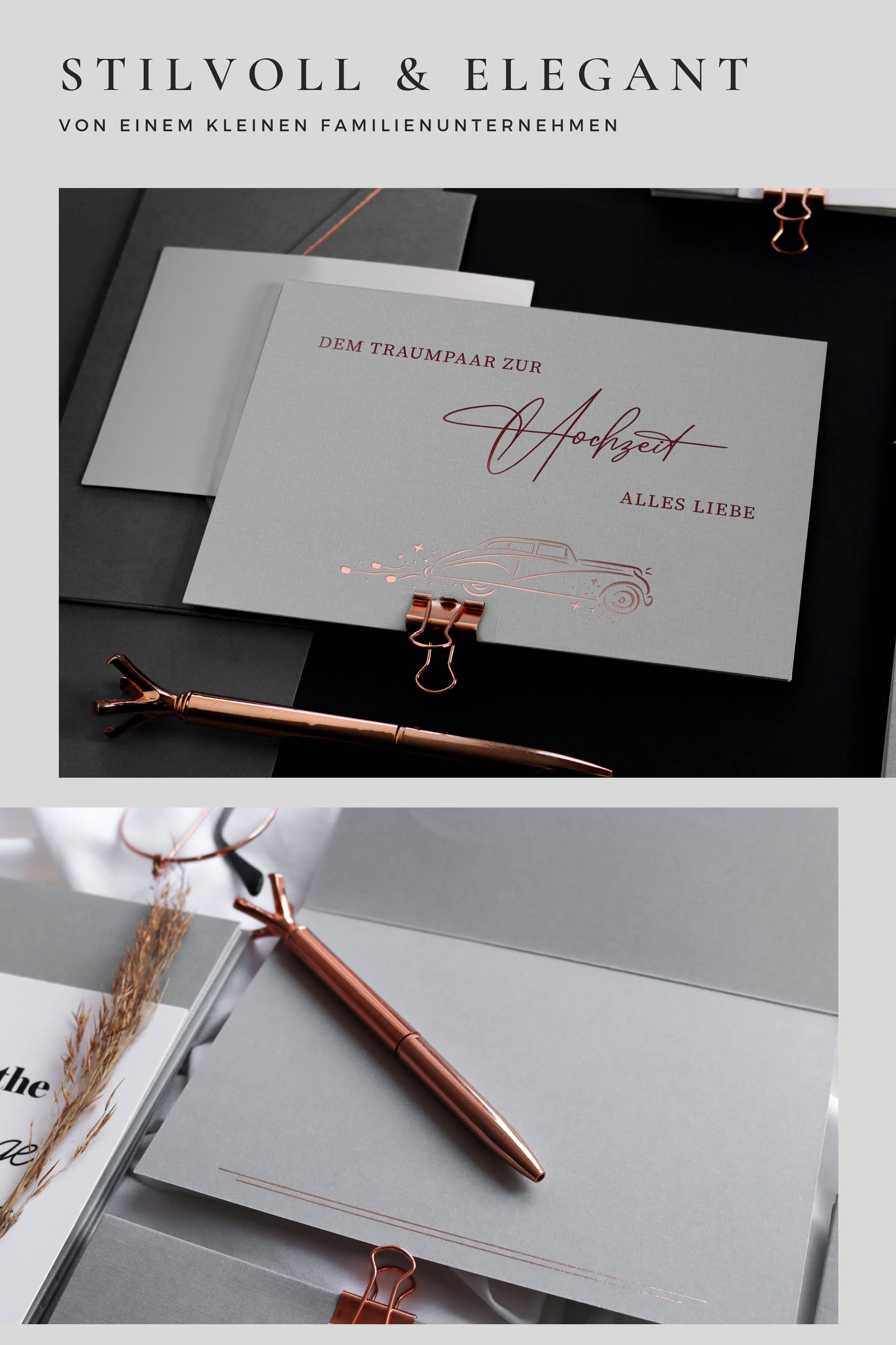 Dem Traumpaar zur Hochzeit alles Liebe - Hochzeit Karte GREY
