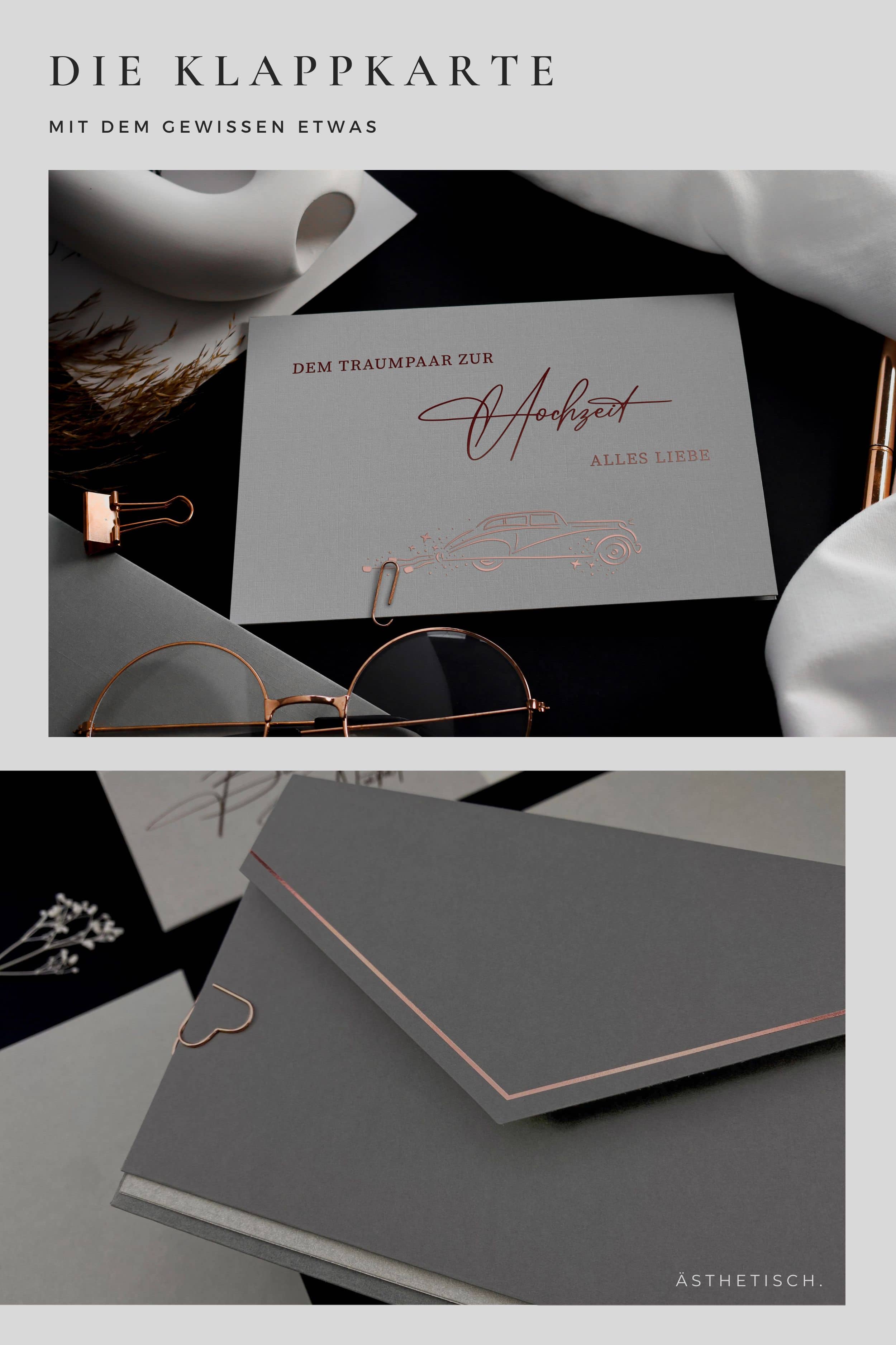 Dem Traumpaar zur Hochzeit alles Liebe - Hochzeit Karte GREY