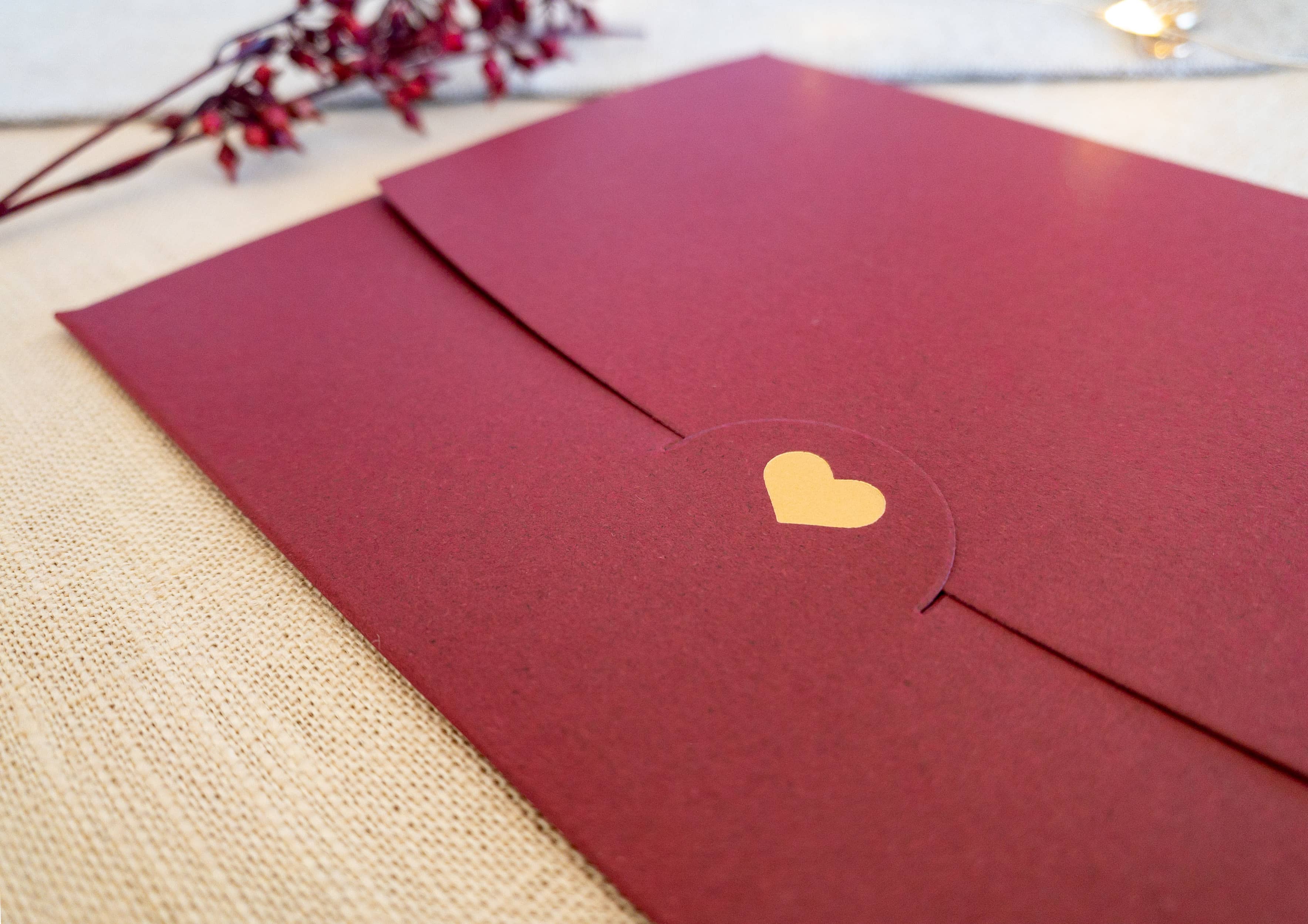 Premium Briefumschläge A6 mit Goldherz