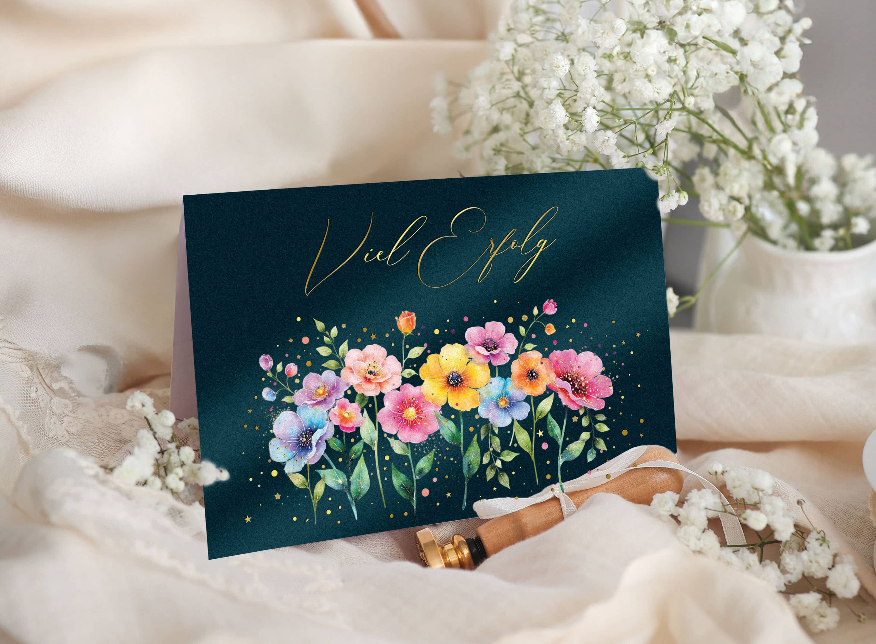 Viel Erfolg Karte STARDUST