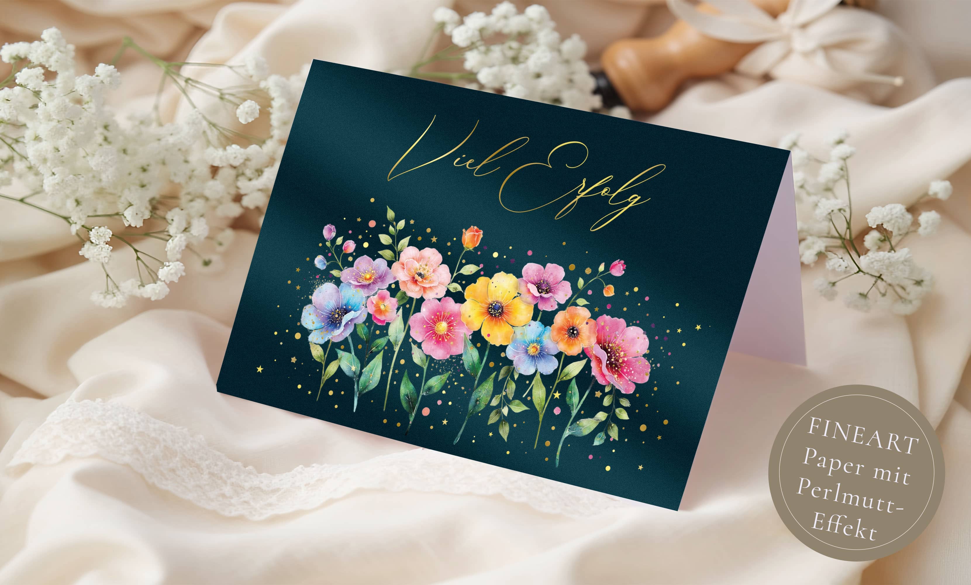 Viel Erfolg Karte STARDUST