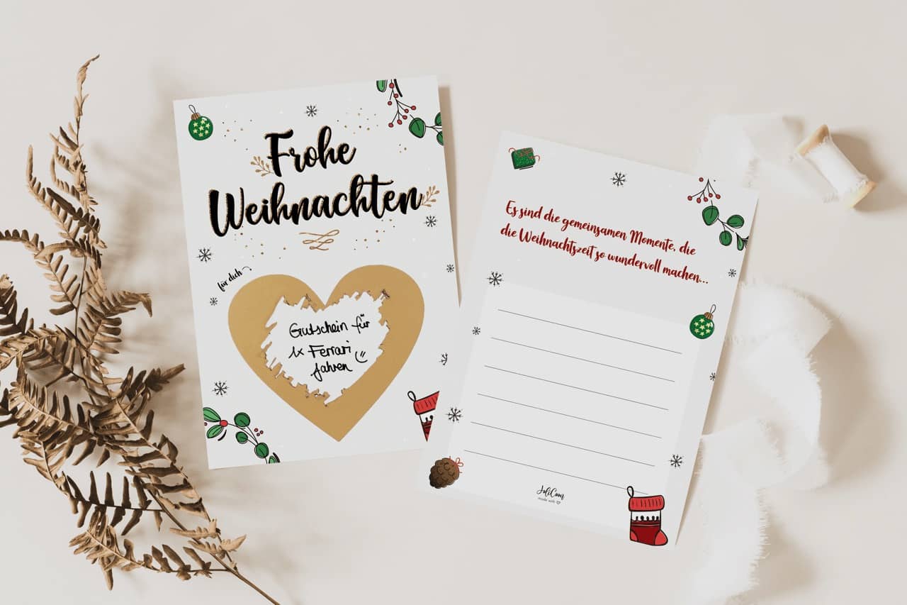 Rubbelkarte Weihnachten Mistelzweig