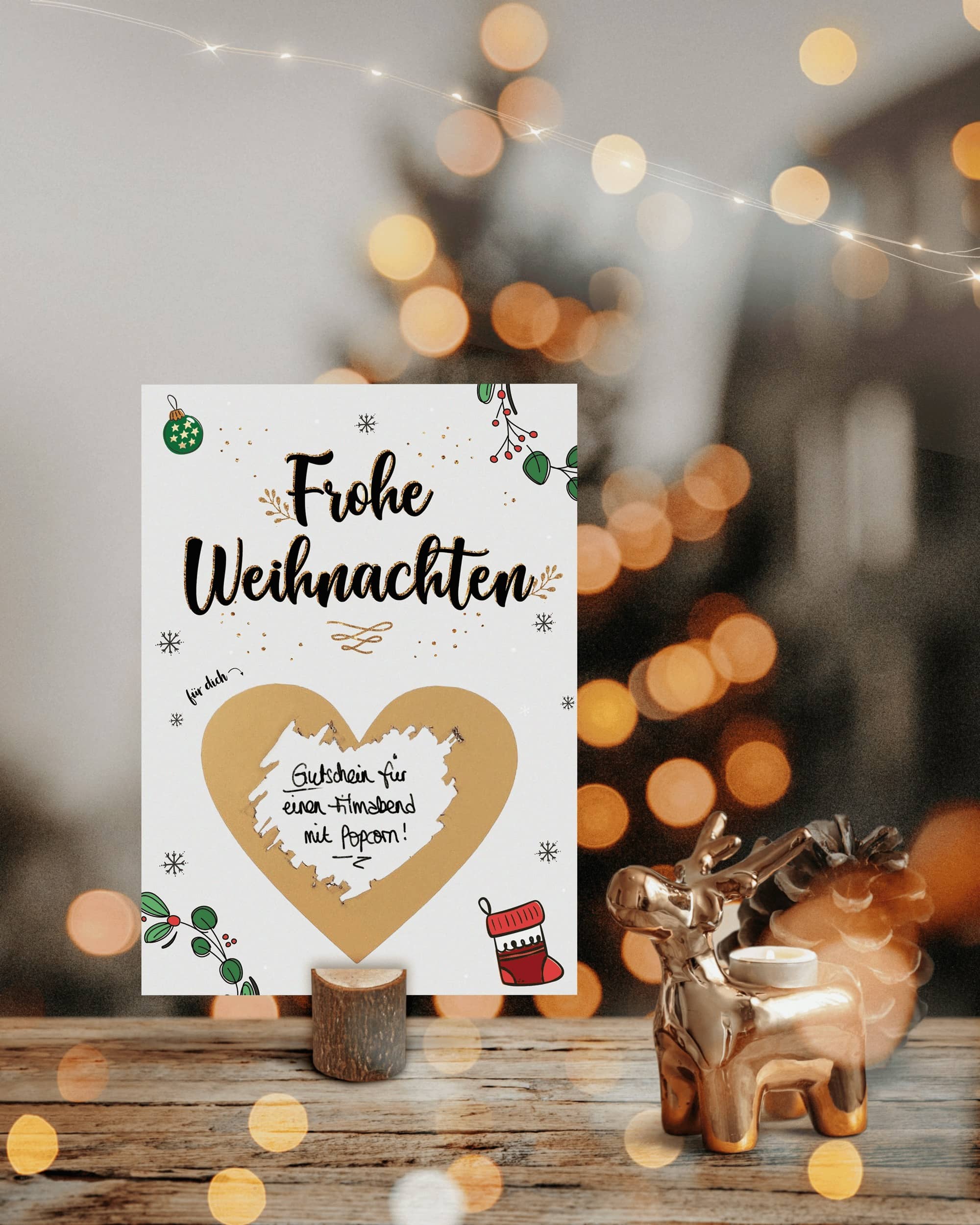 Rubbelkarte Weihnachten Mistelzweig