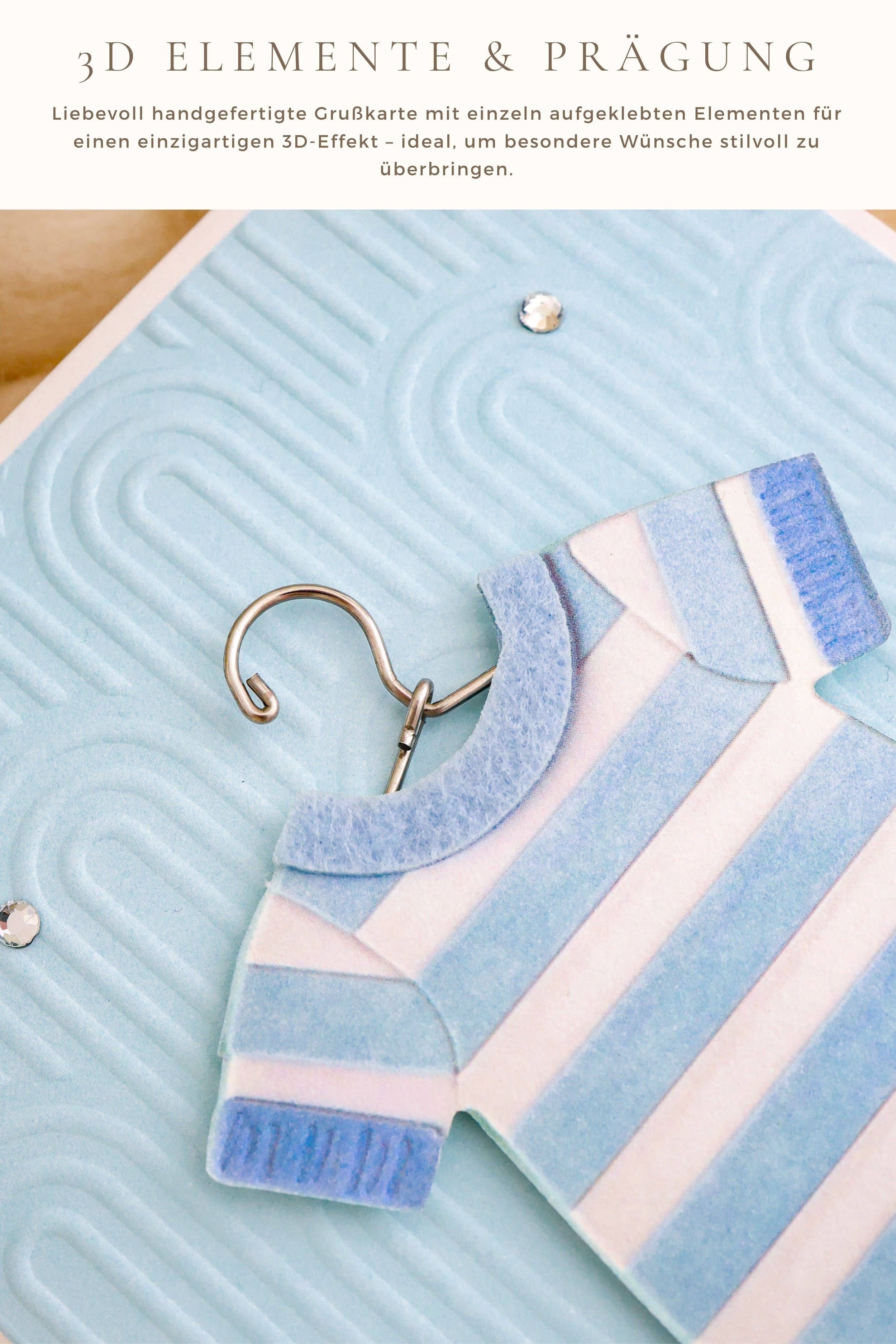 3D Karte zur Geburt Junge SIGNATURE