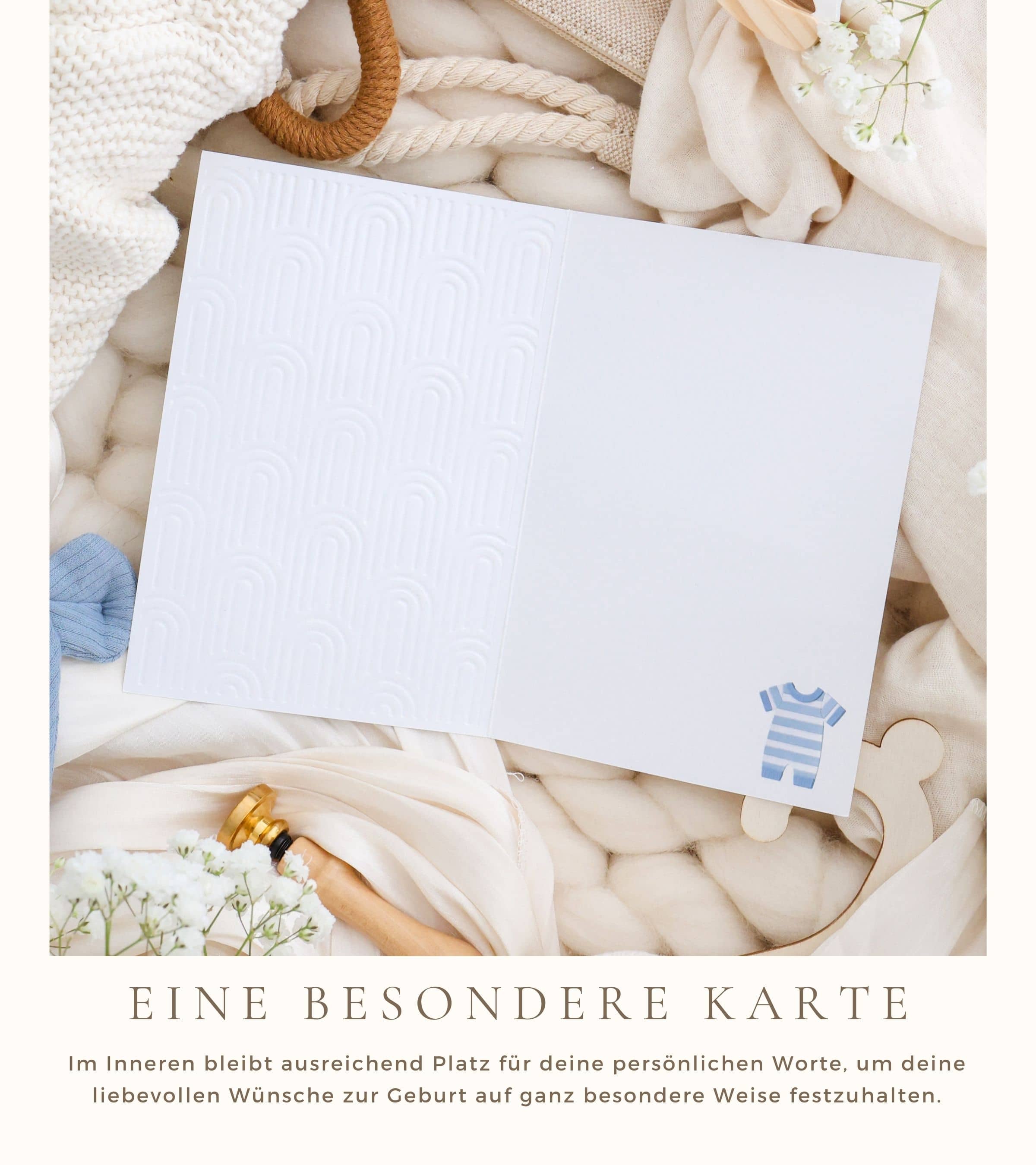 3D Karte zur Geburt Junge SIGNATURE