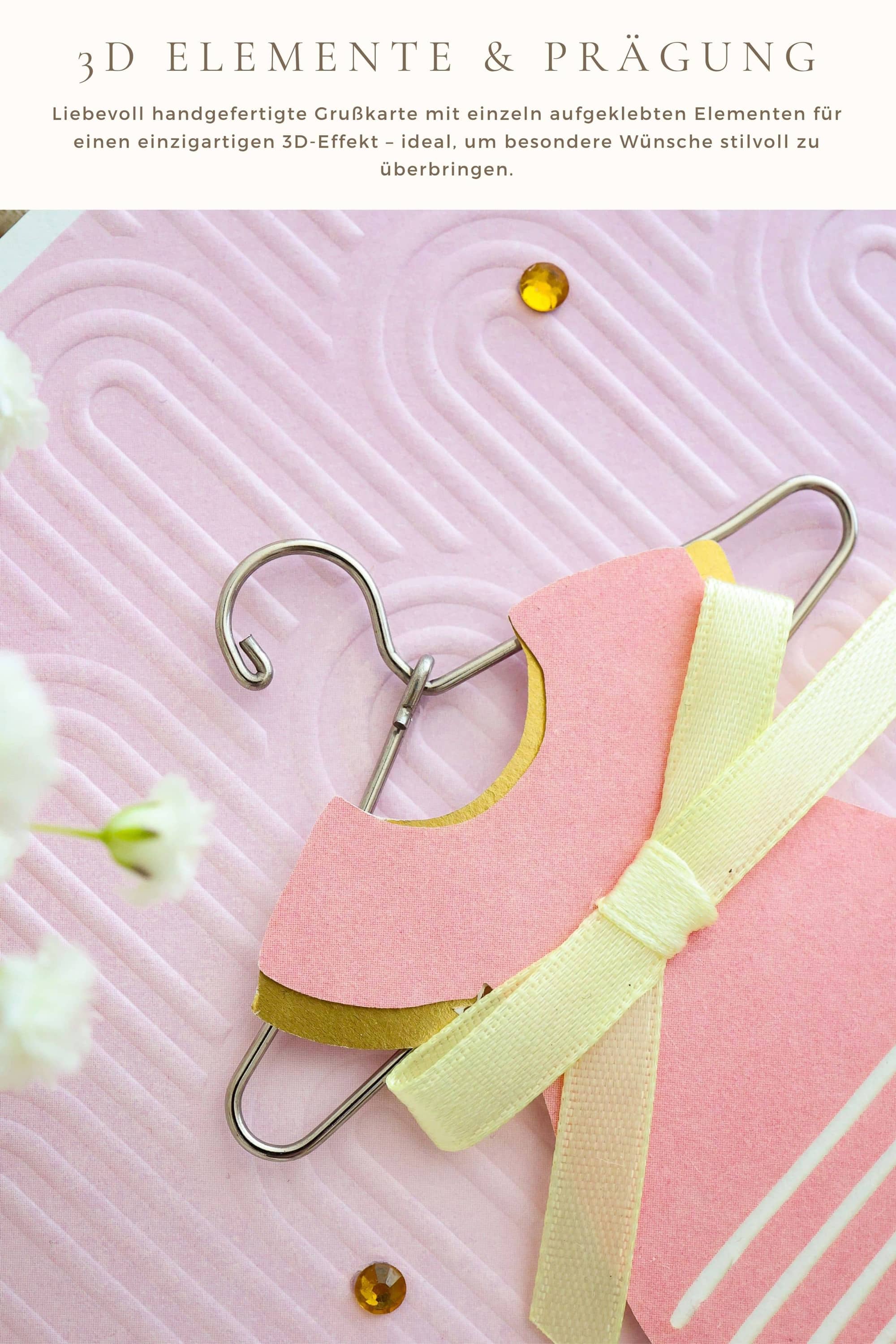 3D Karte zur Geburt Mädchen SIGNATURE