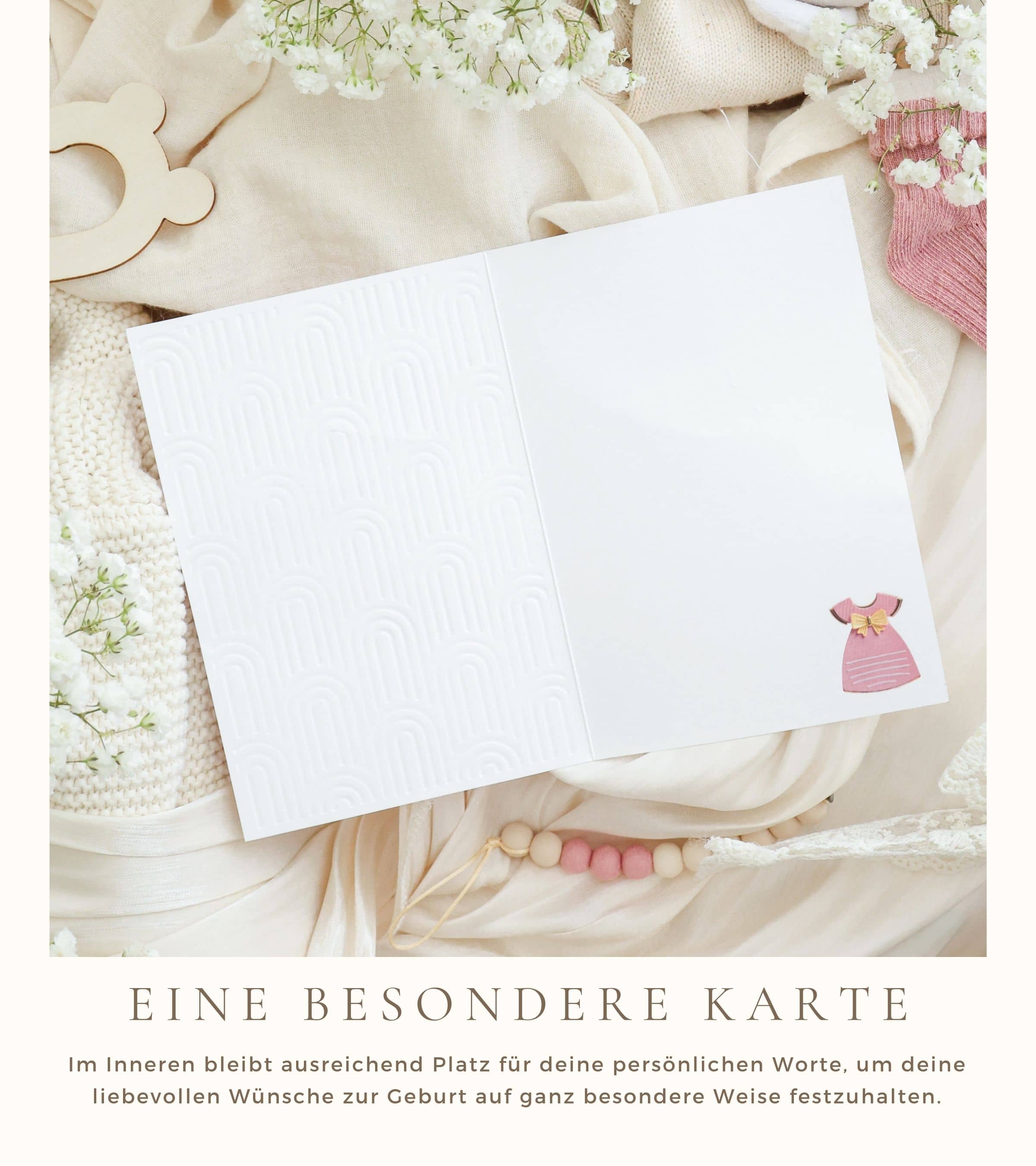 3D Karte zur Geburt Mädchen SIGNATURE