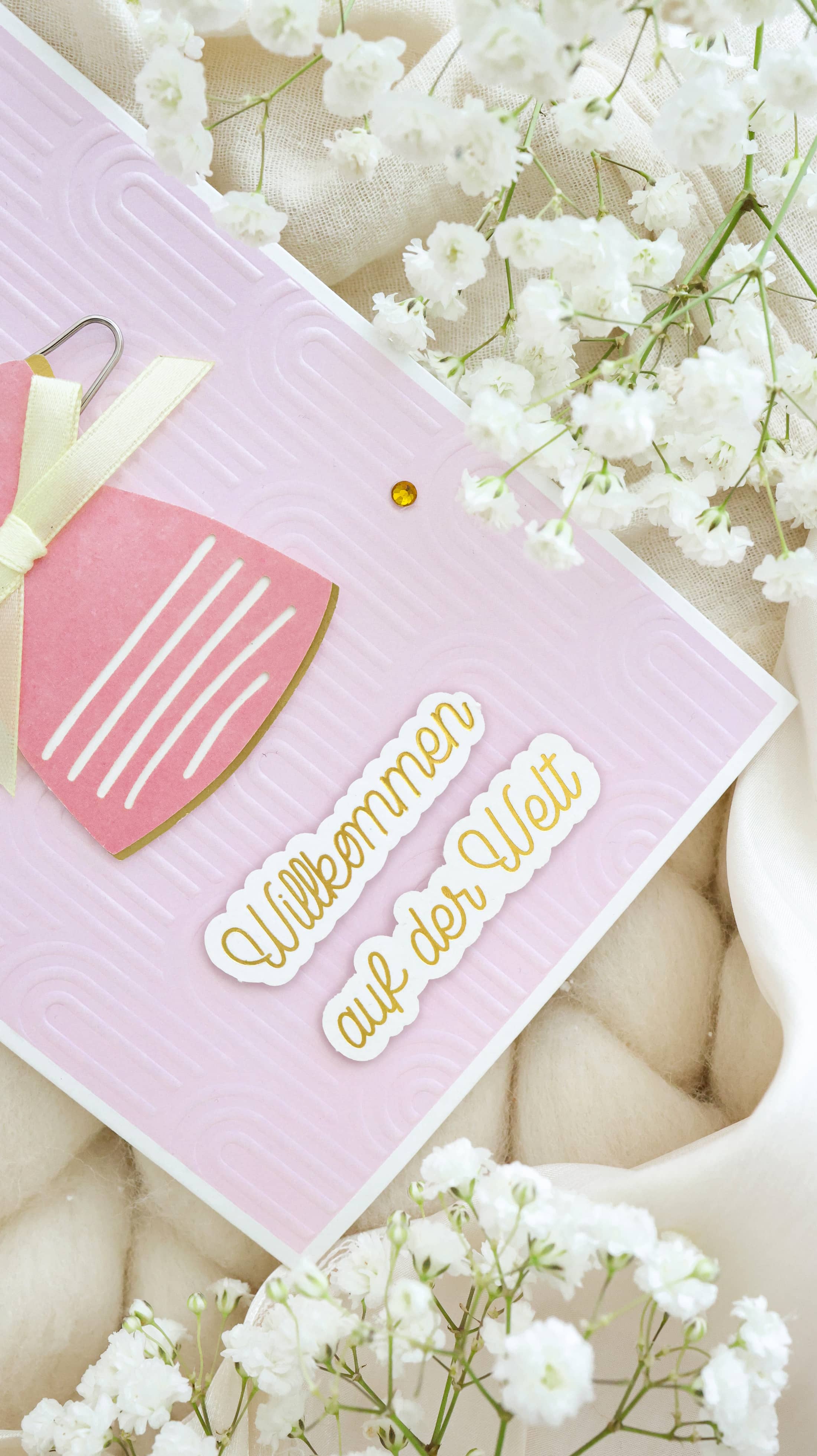 3D Karte zur Geburt Mädchen SIGNATURE