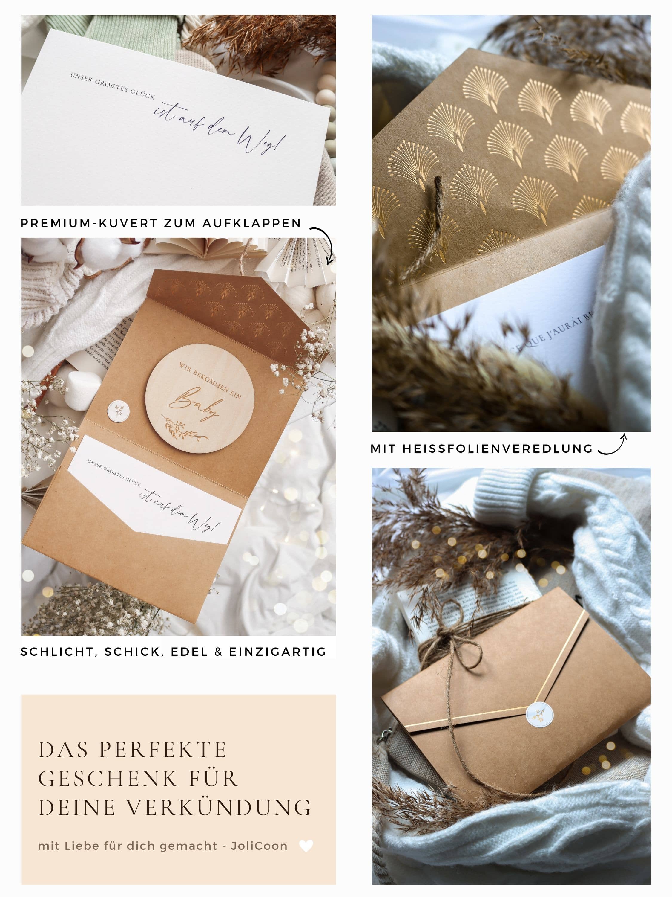 Schwangerschaft Holzkarten