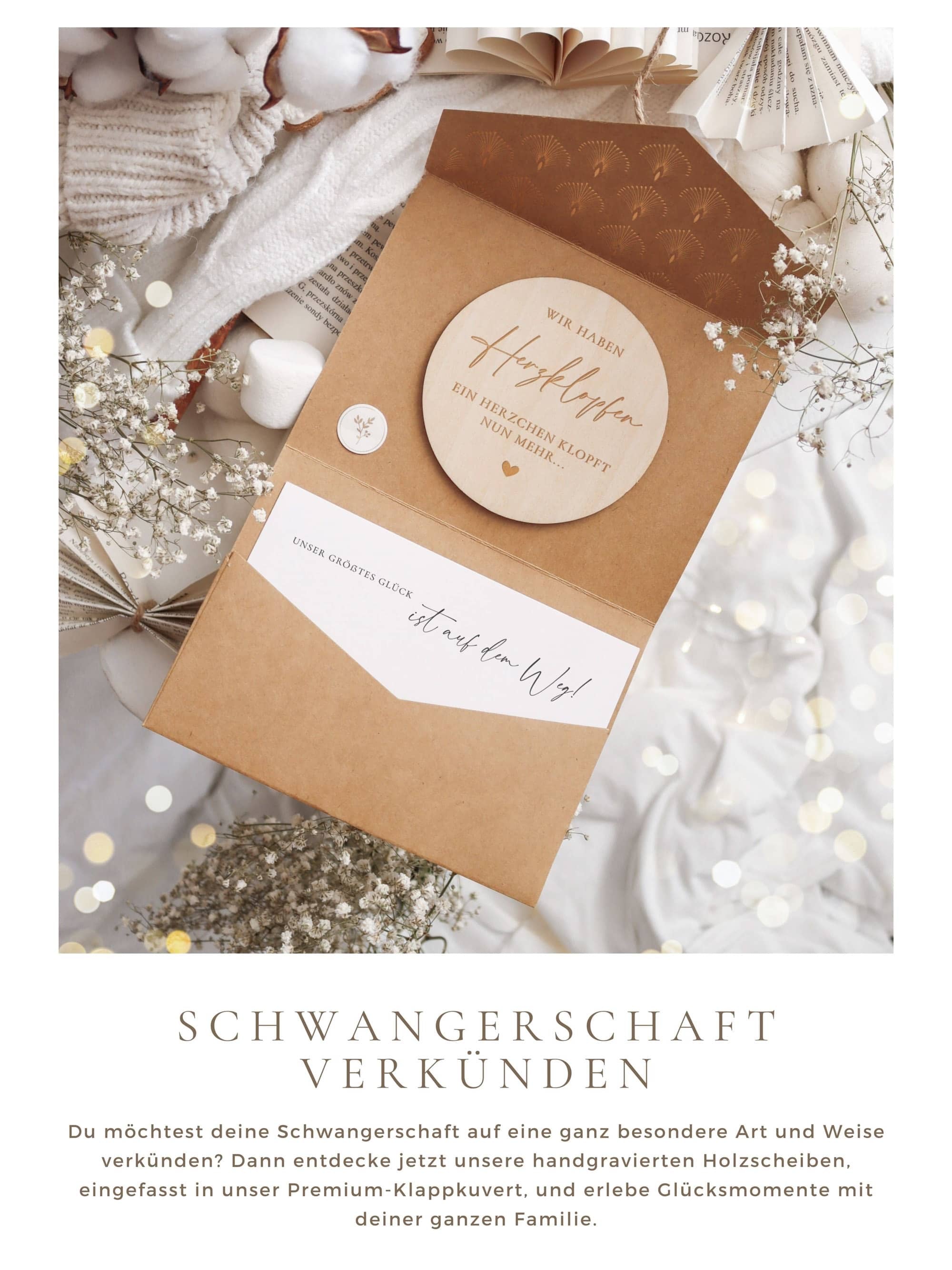 Schwangerschaft Holzkarten