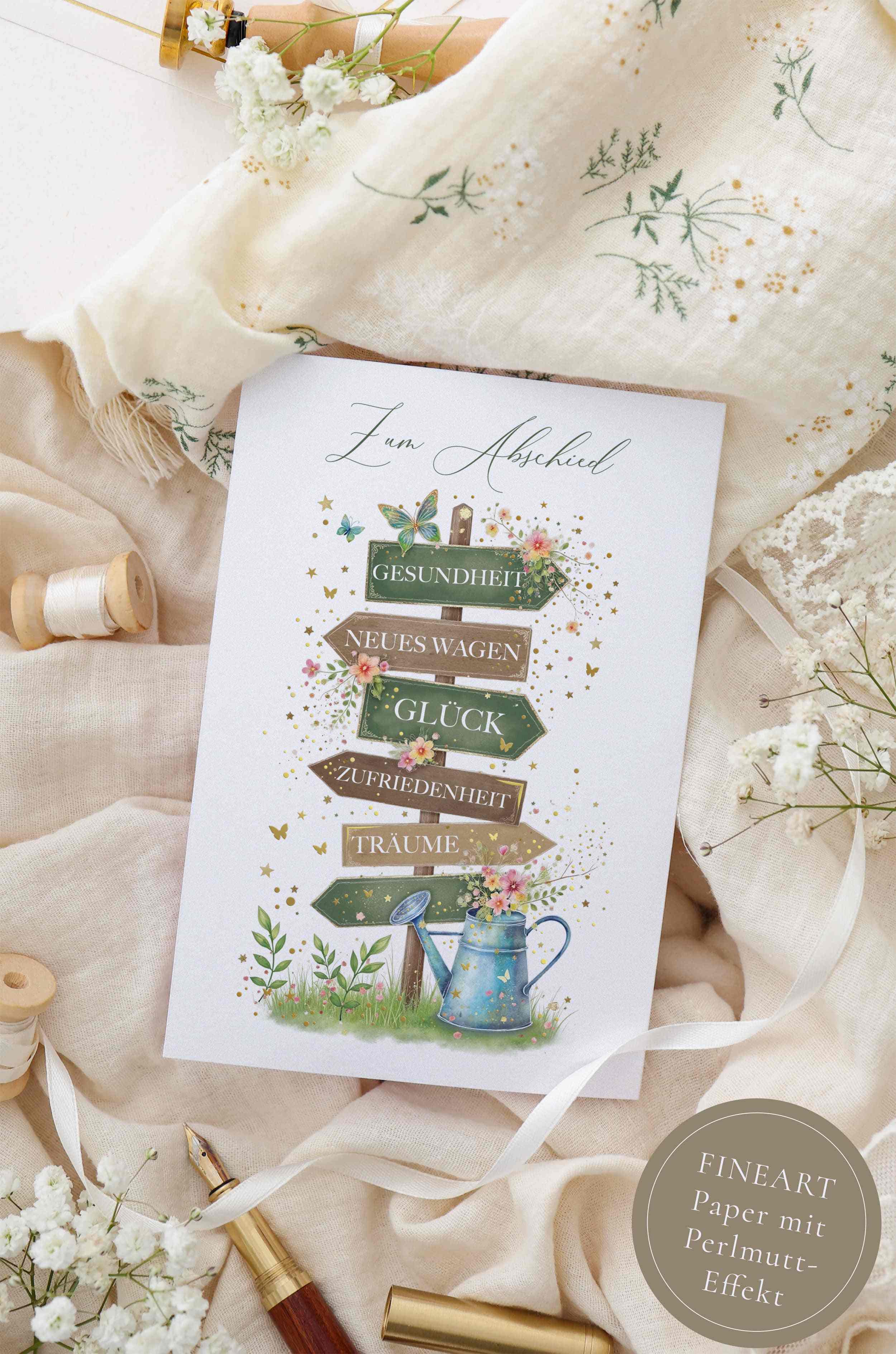 Abschiedskarte STARDUST Wegweiser