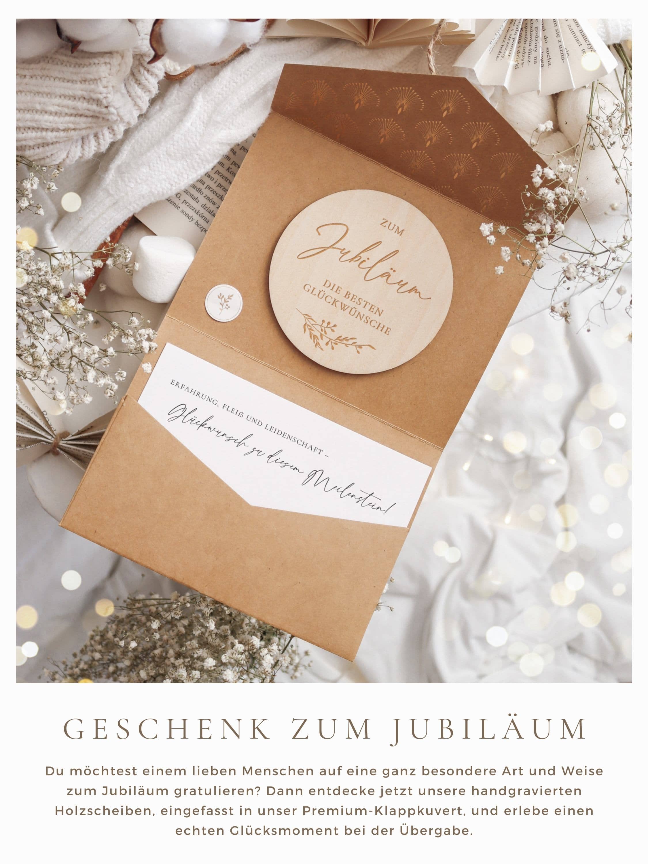 Jubiläum Holzscheibe