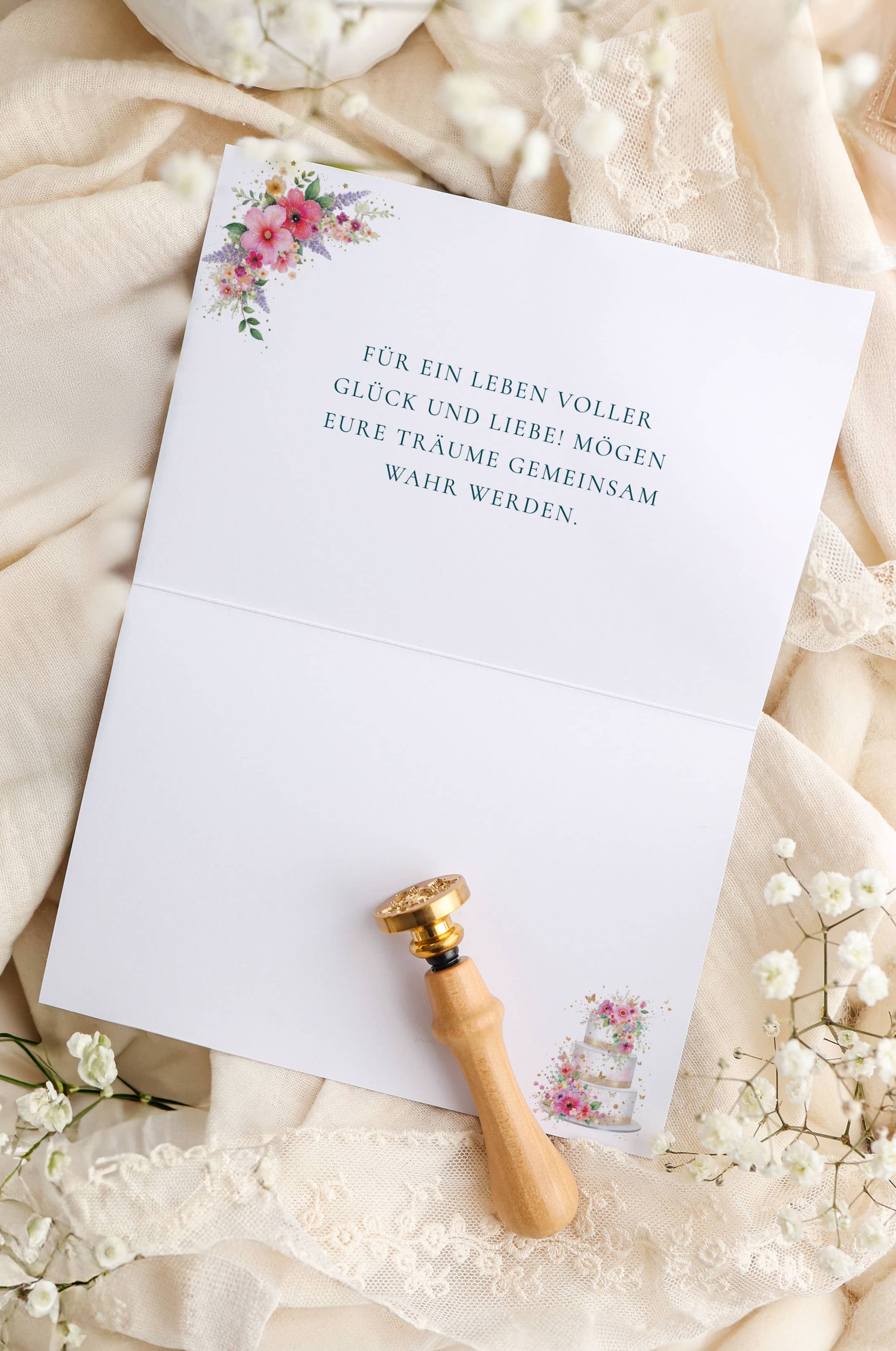 Hochzeitskarte STARDUST Torte