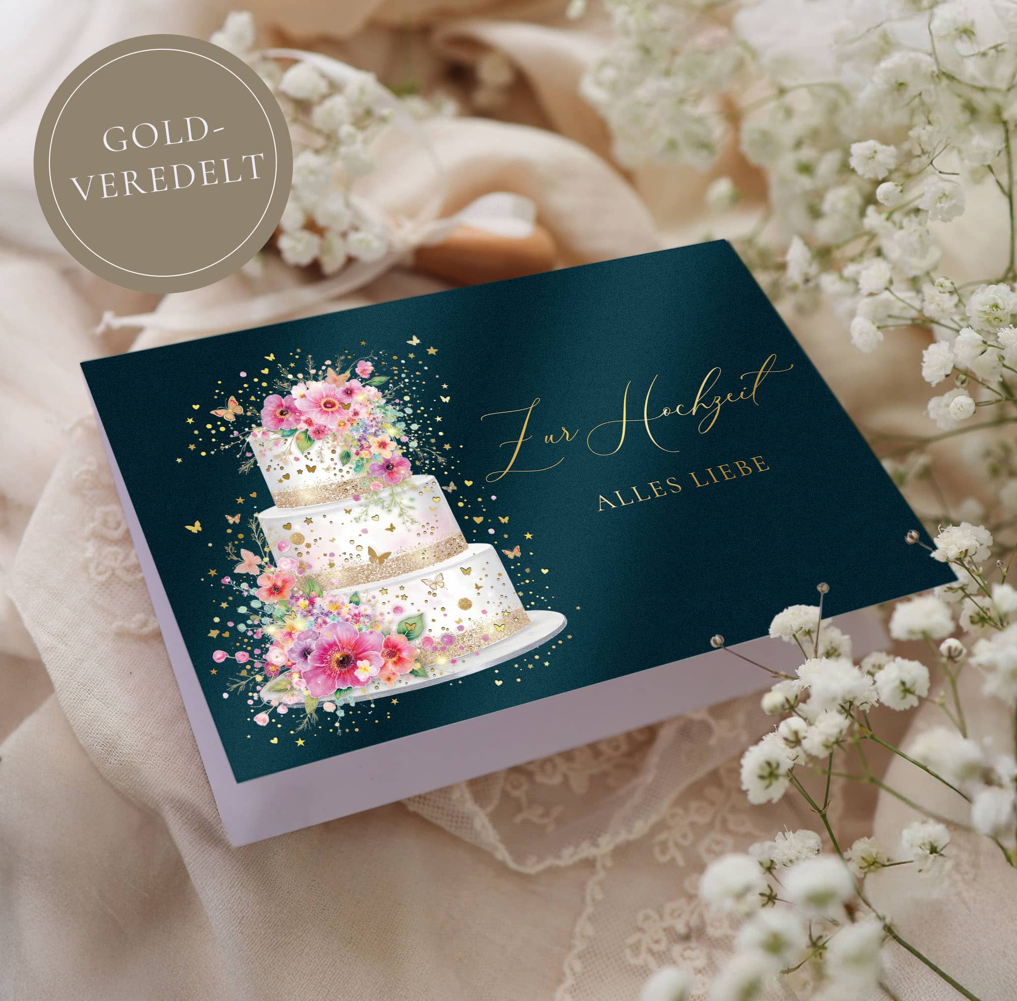 Hochzeitskarte STARDUST Torte