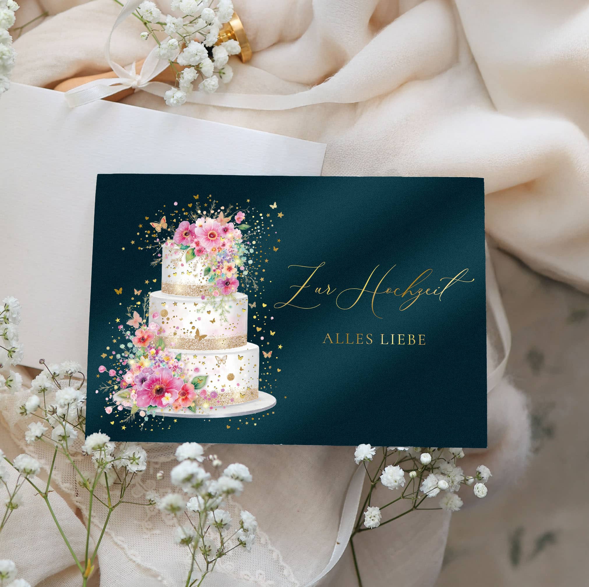 Hochzeitskarte STARDUST Torte