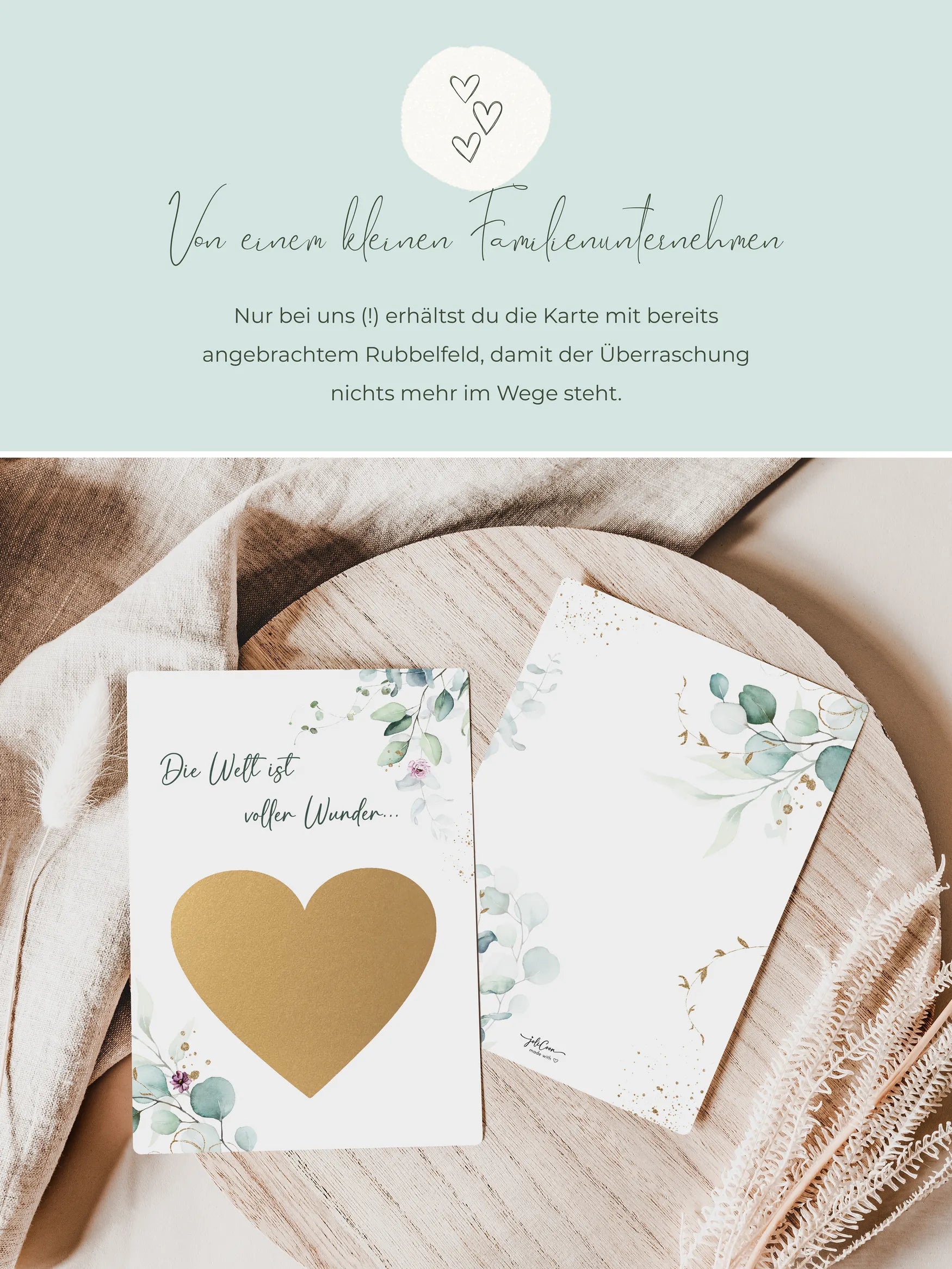Wir bekommen ein Baby Rubbelkarte Eukalyptus