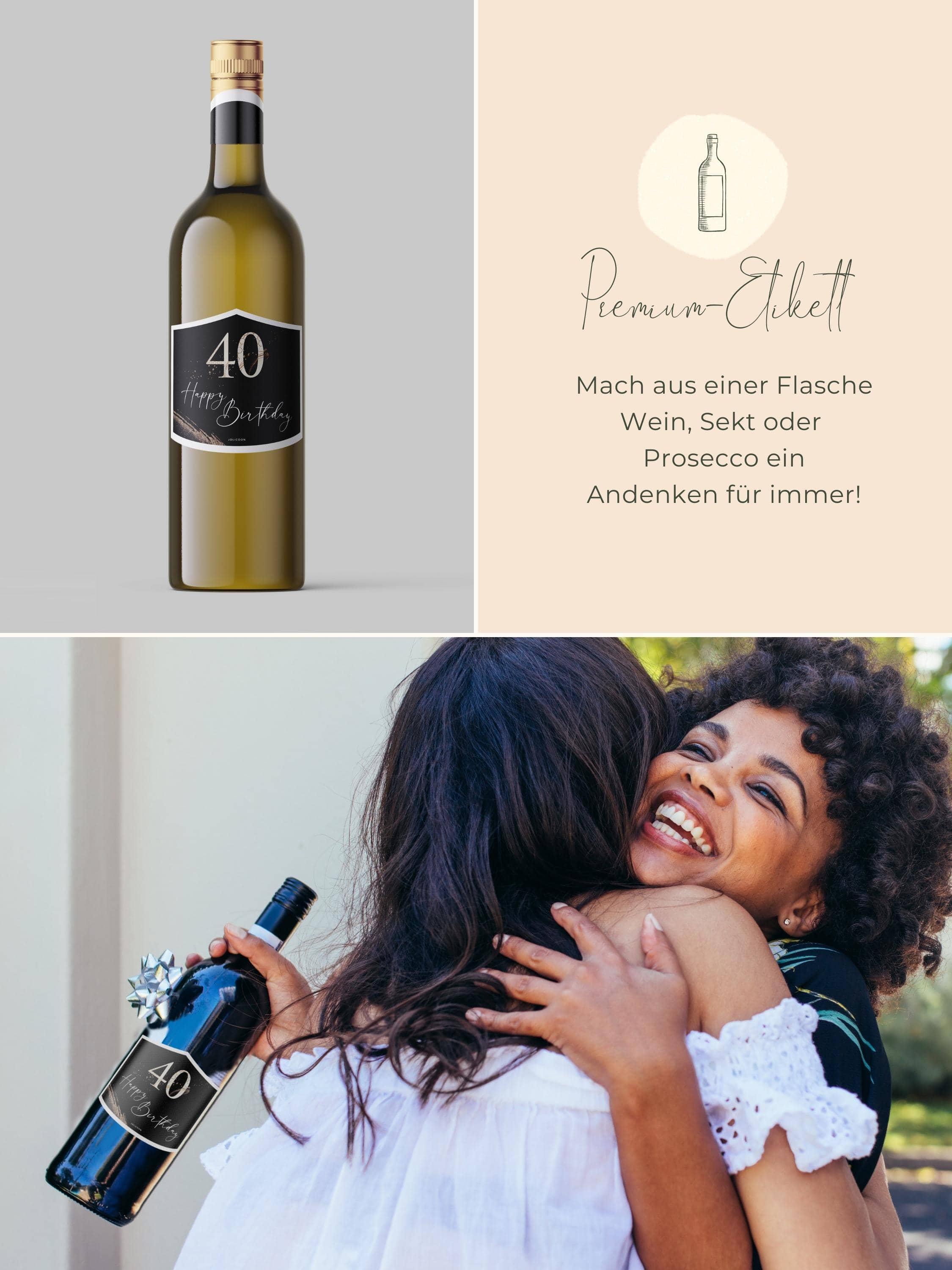 40 Geburtstag Flaschenetikett klein - JoliCoon