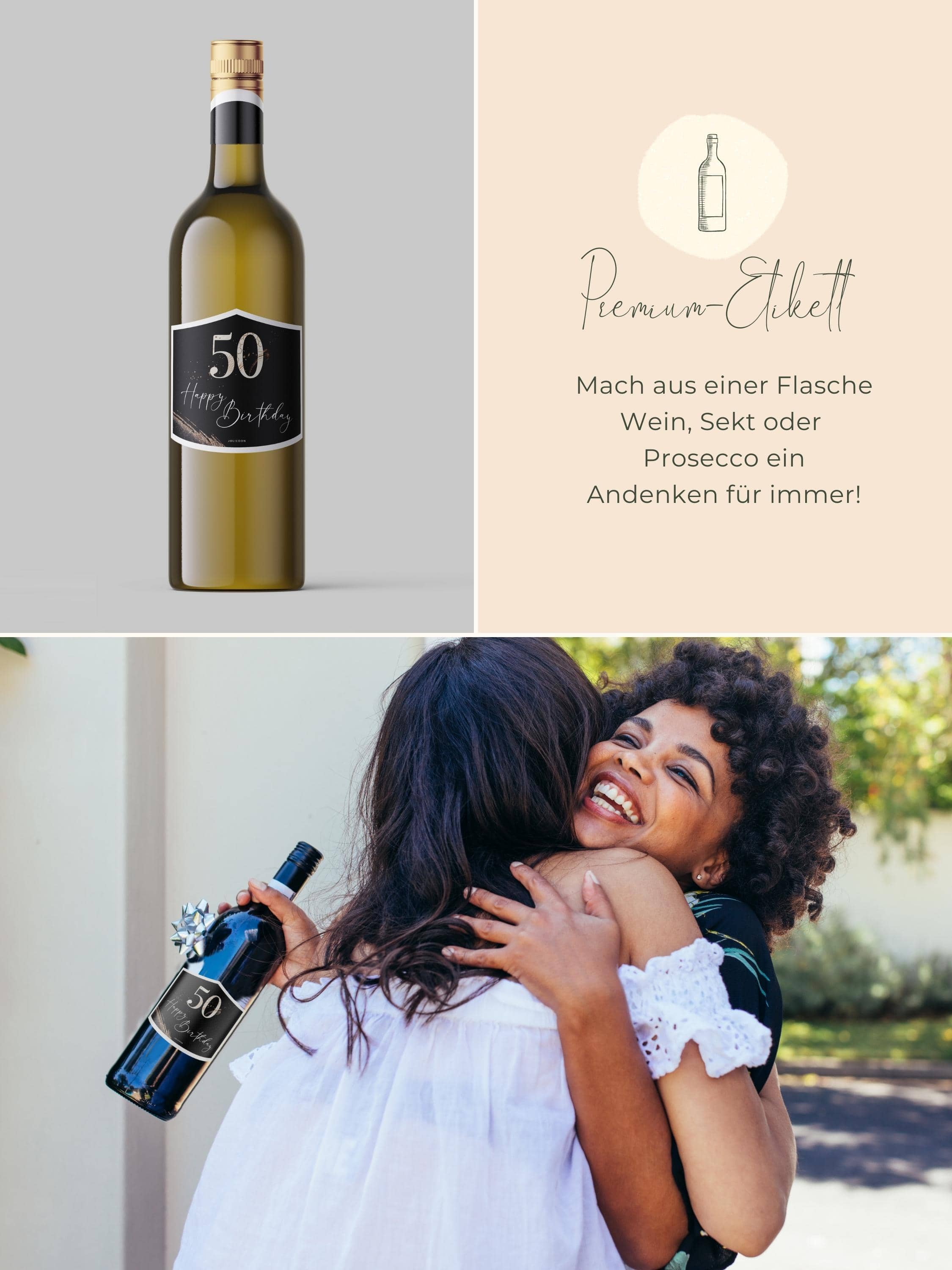 50 Geburtstag Flaschenetikett klein - JoliCoon