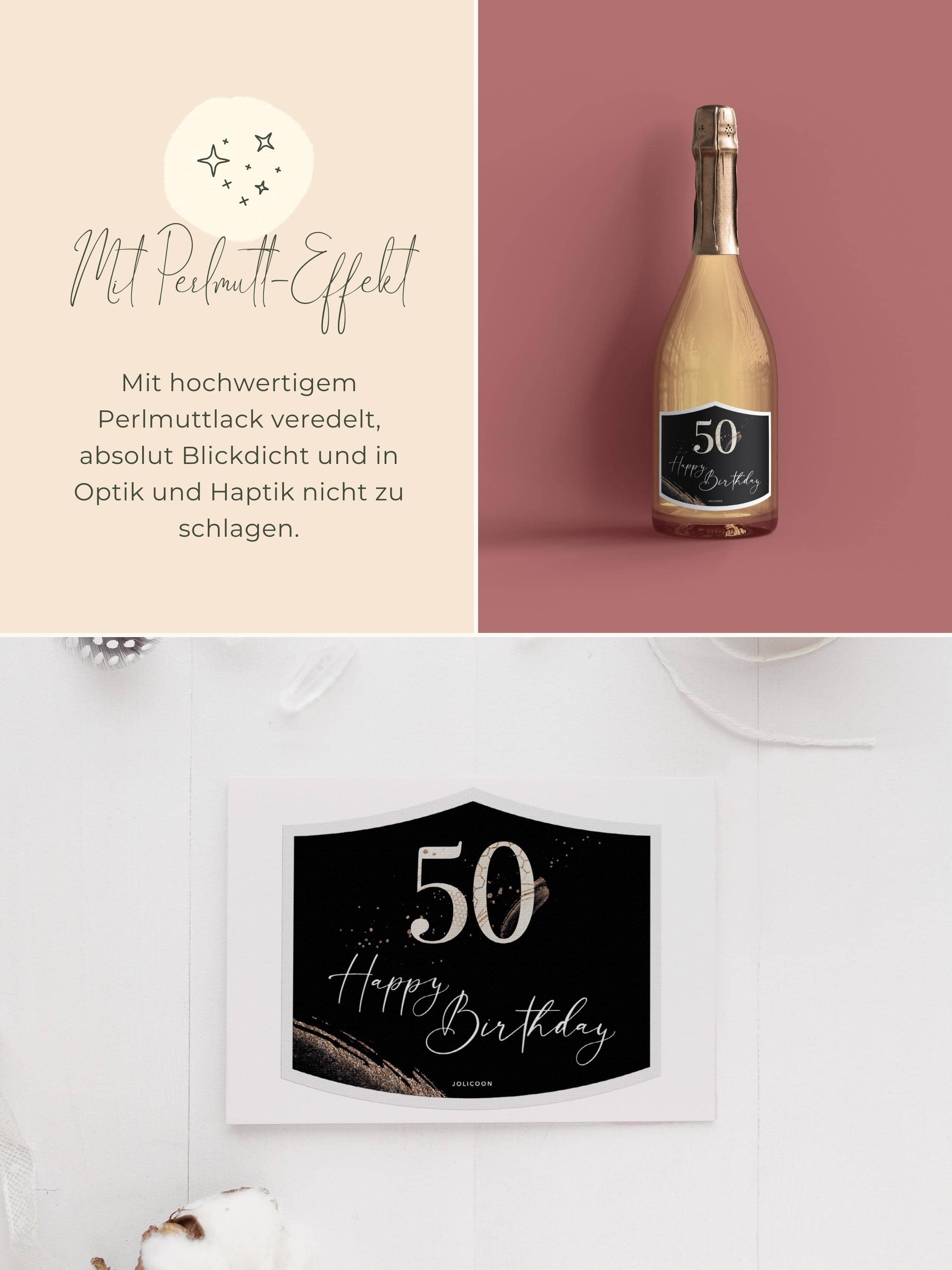 50 Geburtstag Flaschenetikett klein - JoliCoon