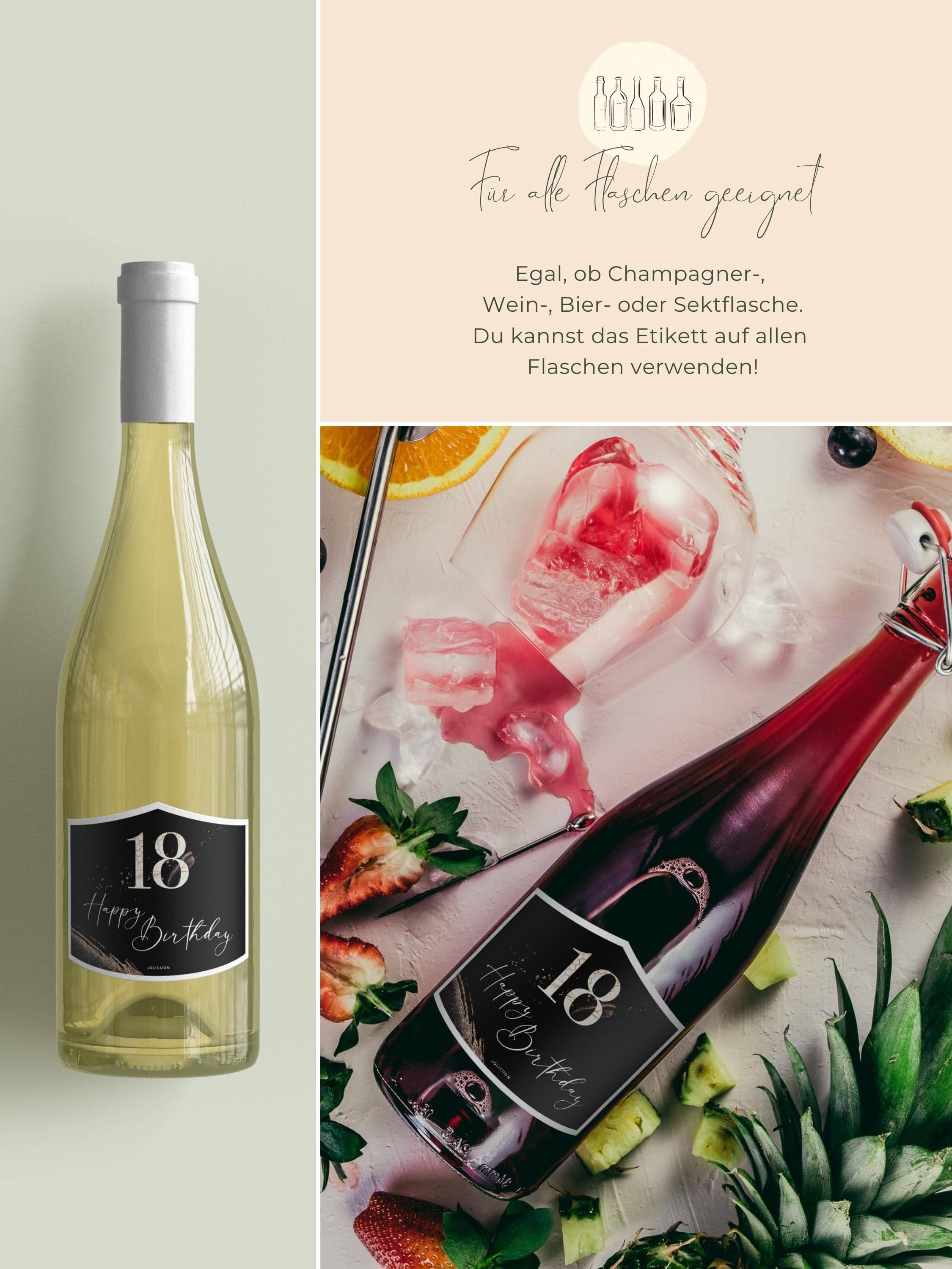 18. Geburtstag Flaschenetikett klein - JoliCoon