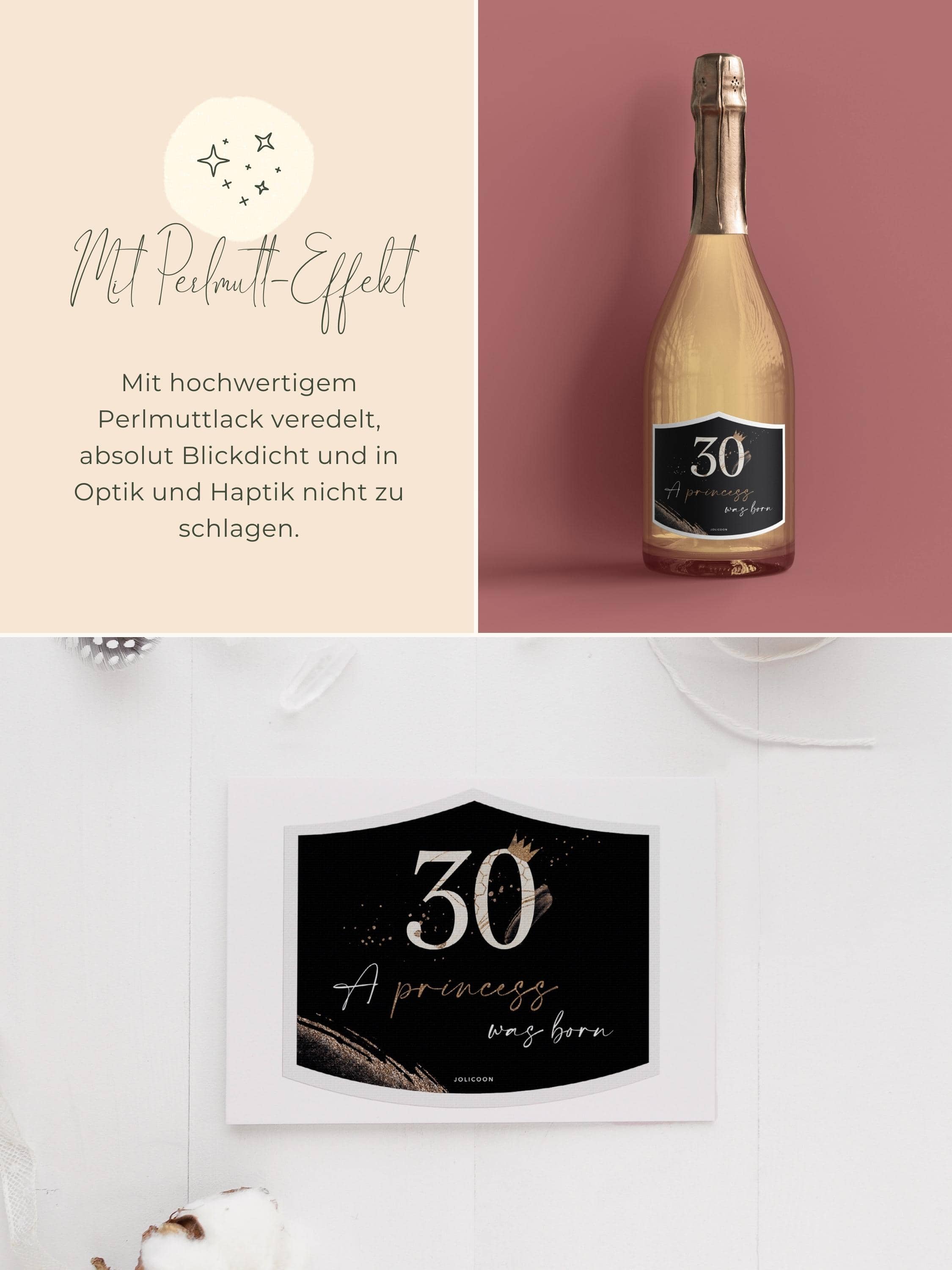 30 Geburtstag - A princess was born Flaschenetikett klein - JoliCoon