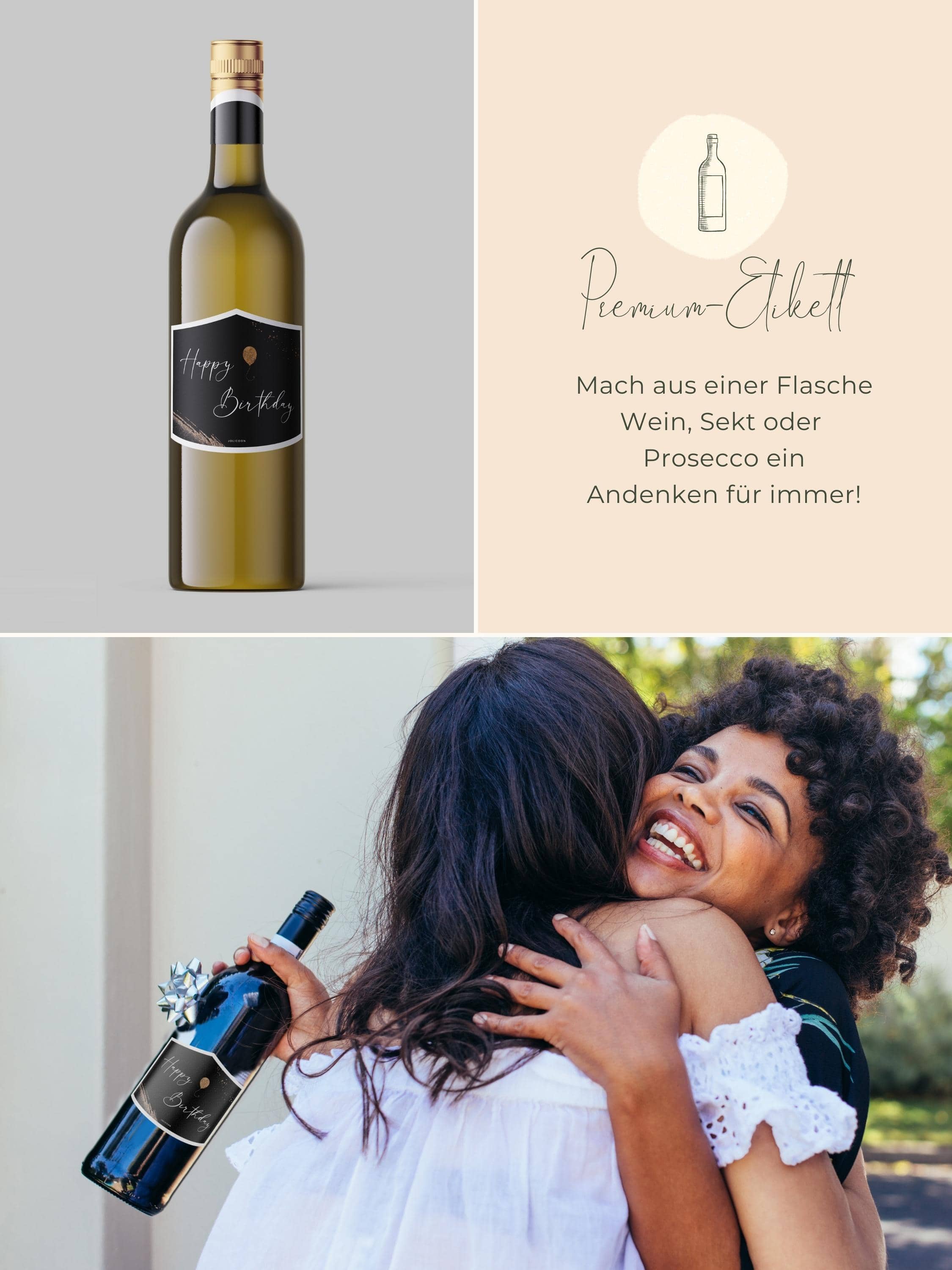 Happy Birthday Flaschenetikett klein - JoliCoon