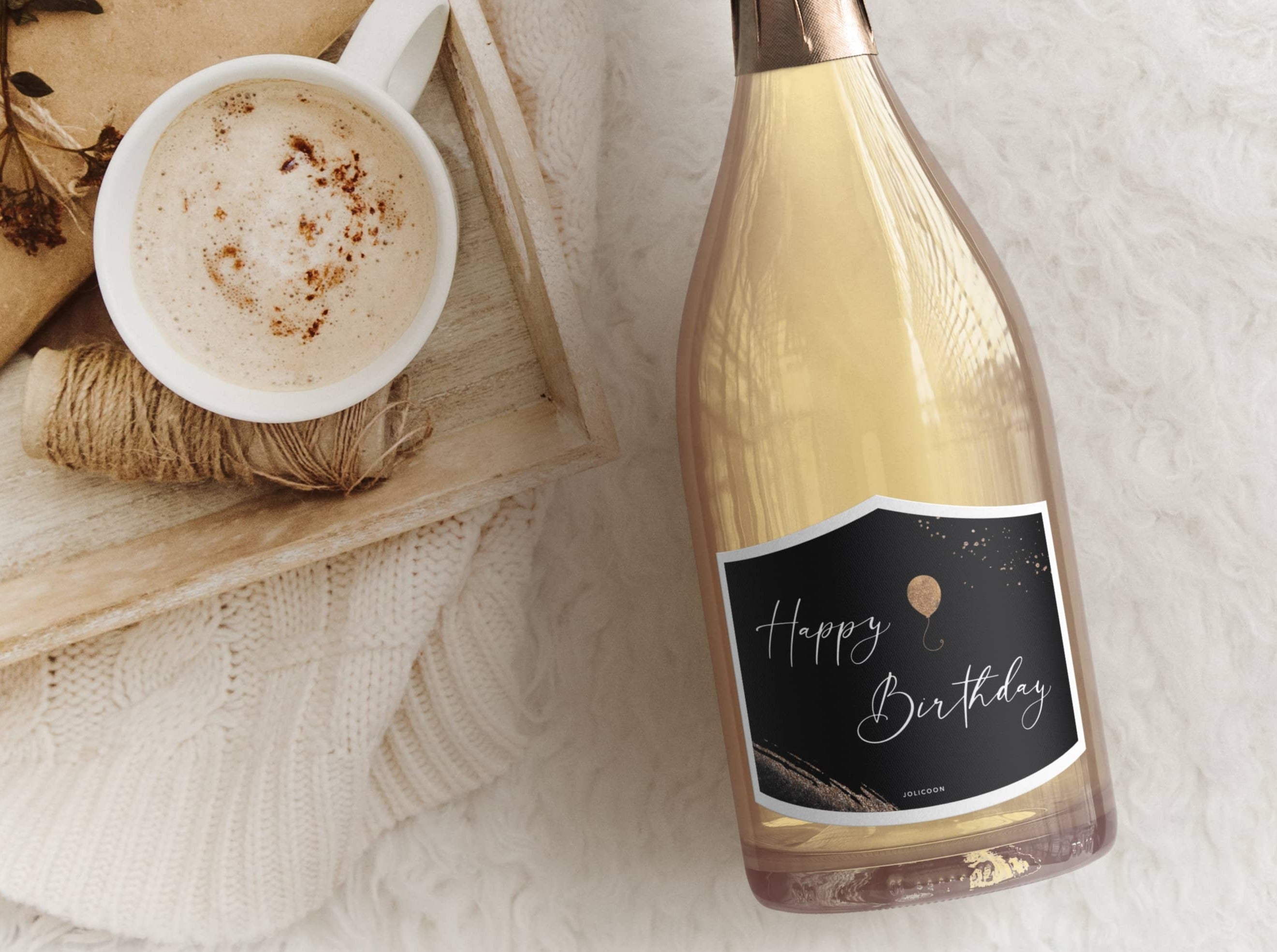 Happy Birthday Flaschenetikett klein - JoliCoon