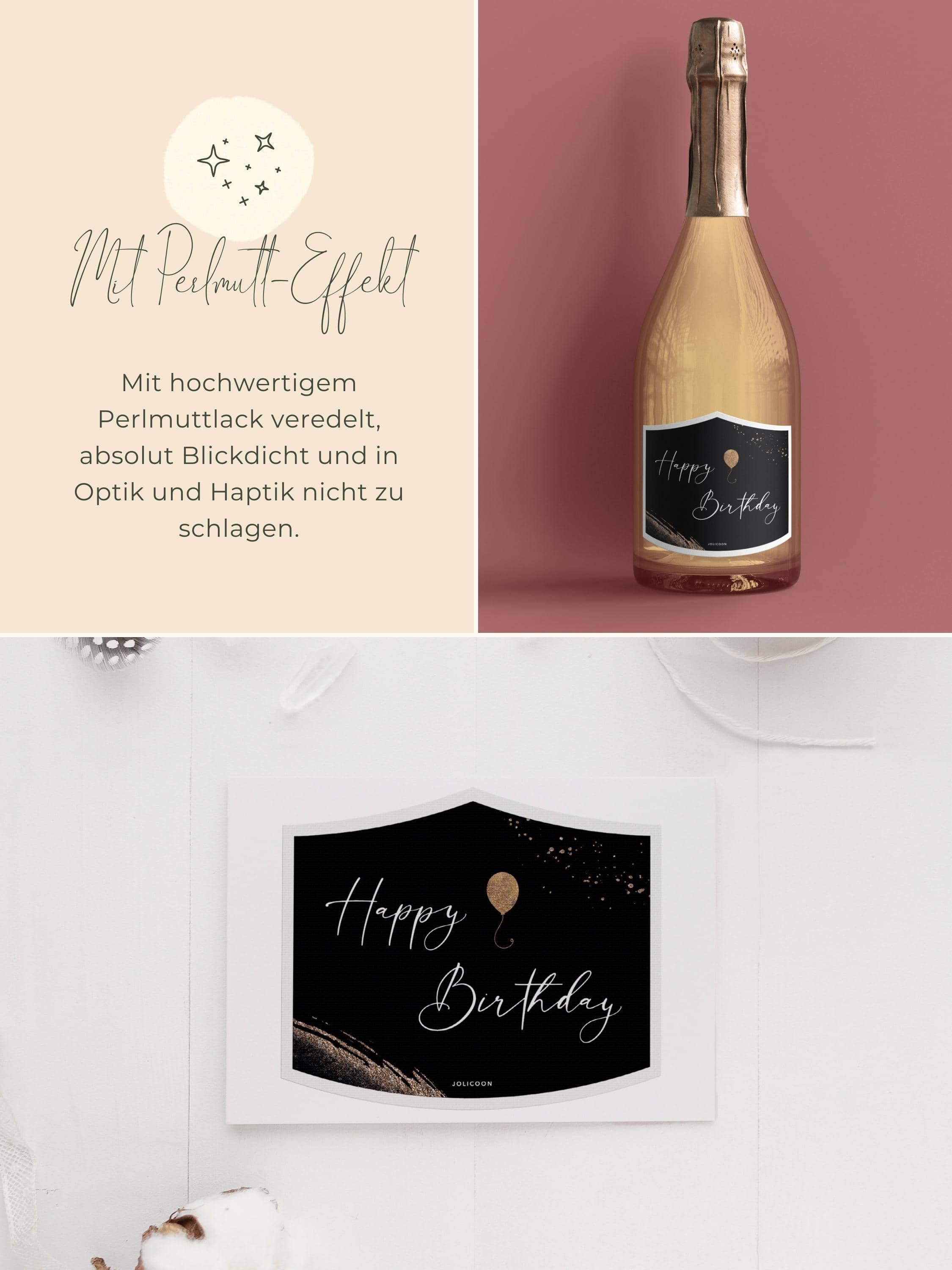 Happy Birthday Flaschenetikett klein - JoliCoon