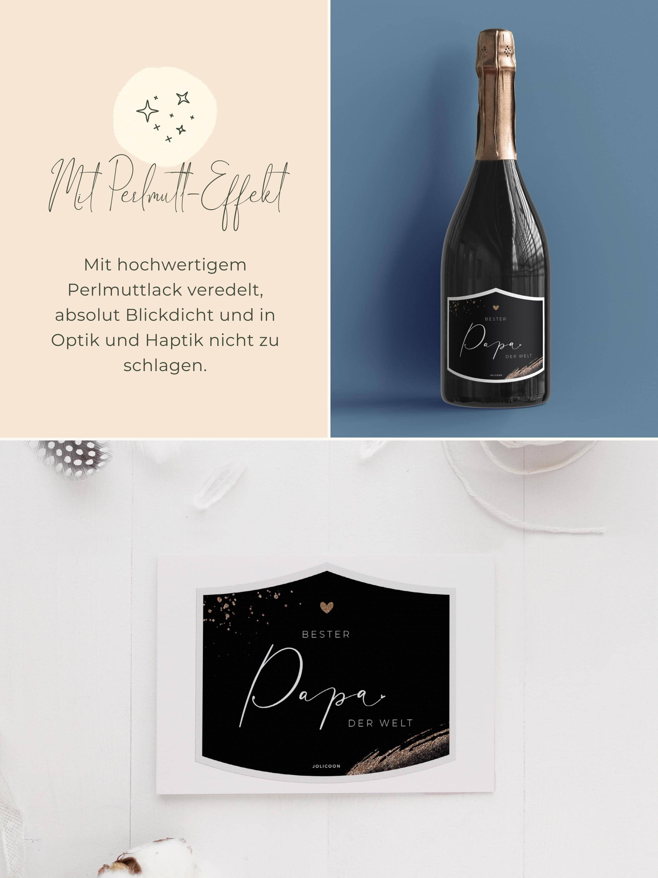 Bester Papa der Welt Flaschenetikett klein - JoliCoon