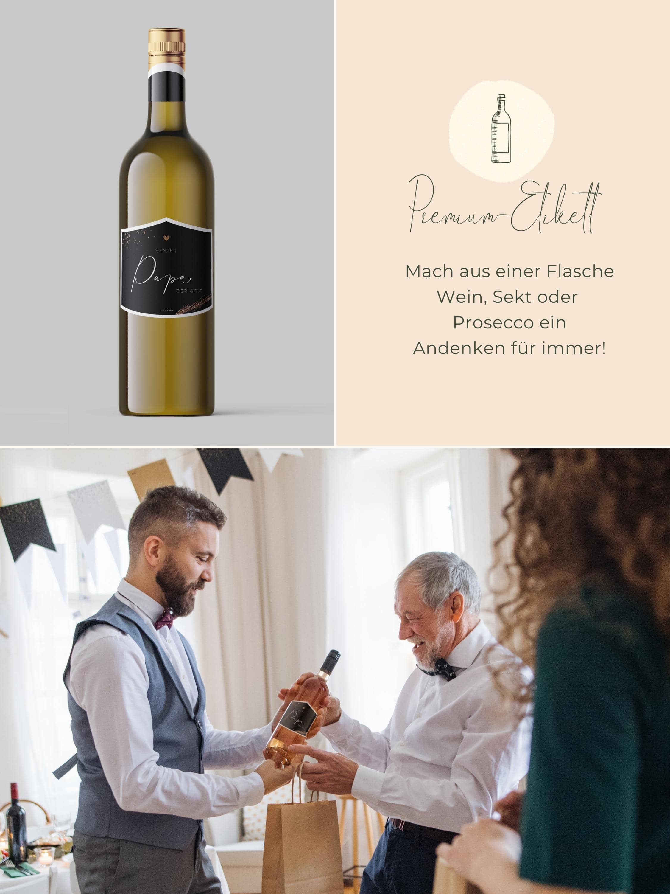 Bester Papa der Welt Flaschenetikett klein - JoliCoon