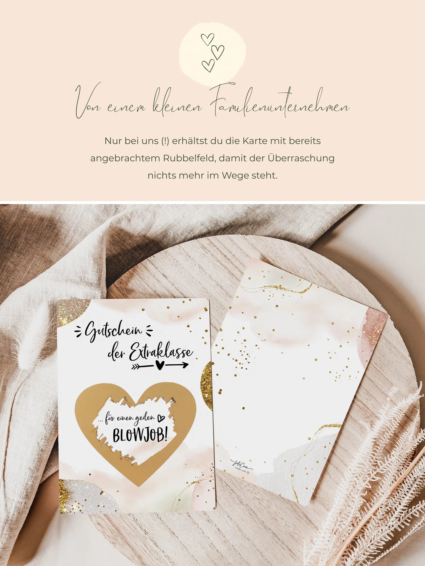 Gutschein für einen Blowjob Rubbelkarte Golden Glamour - JoliCoon