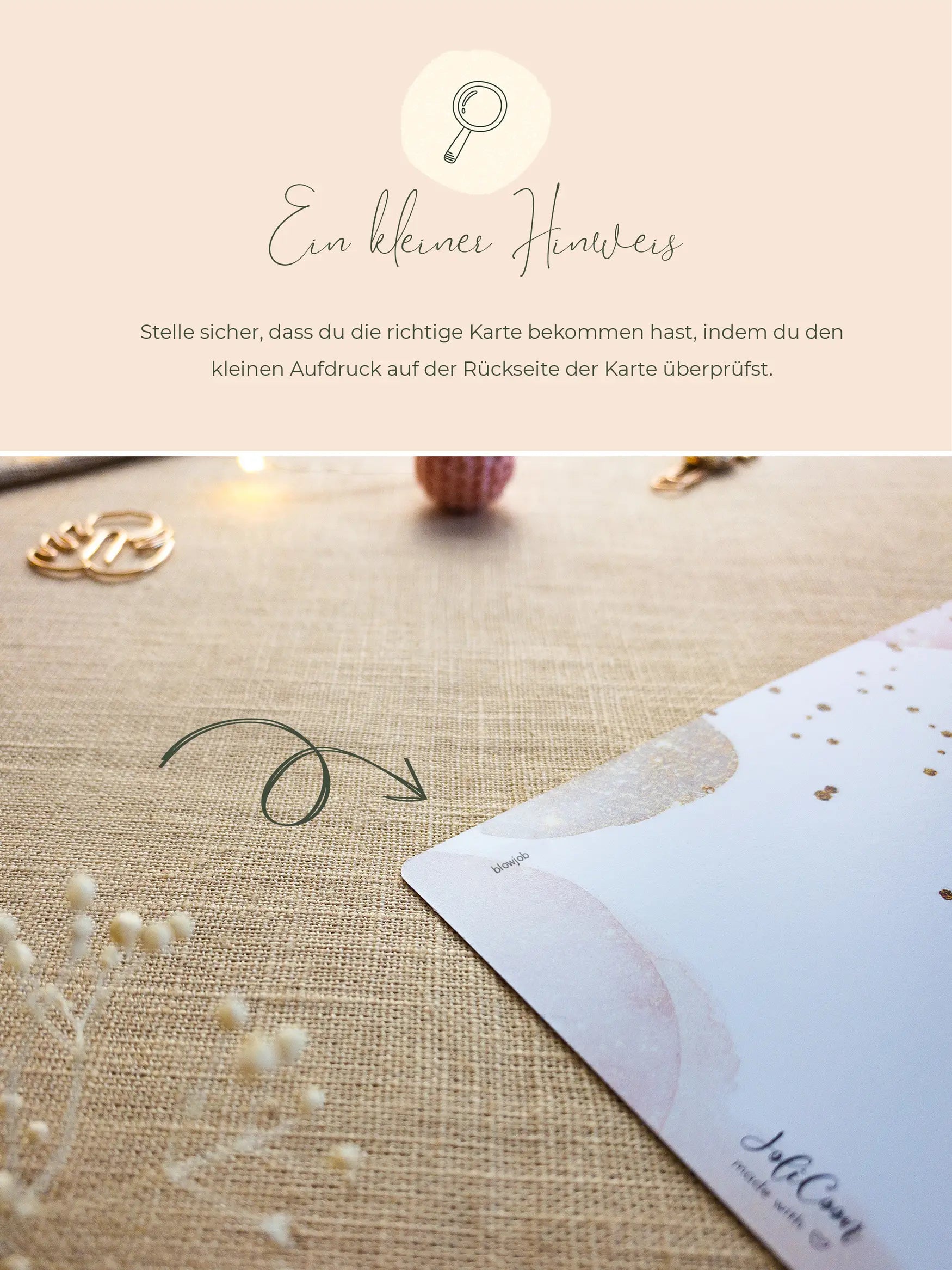 Gutschein für einen Blowjob Rubbelkarte Golden Glamour - JoliCoon