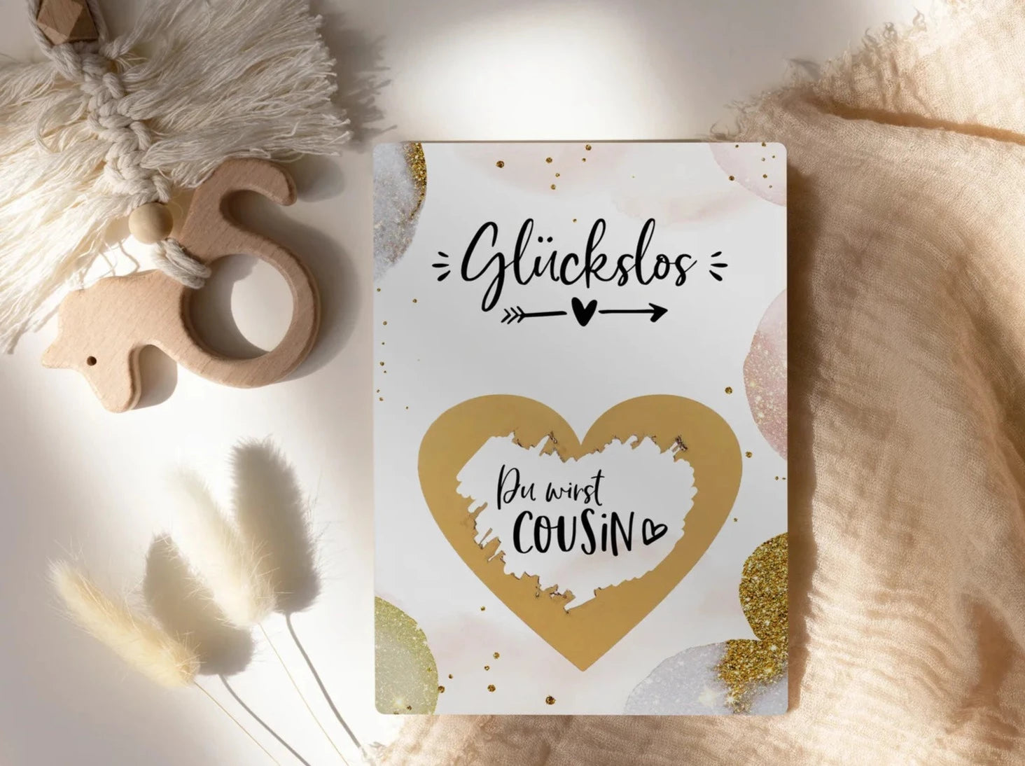 Du wirst Cousin Rubbelkarte Golden Glamour - JoliCoon