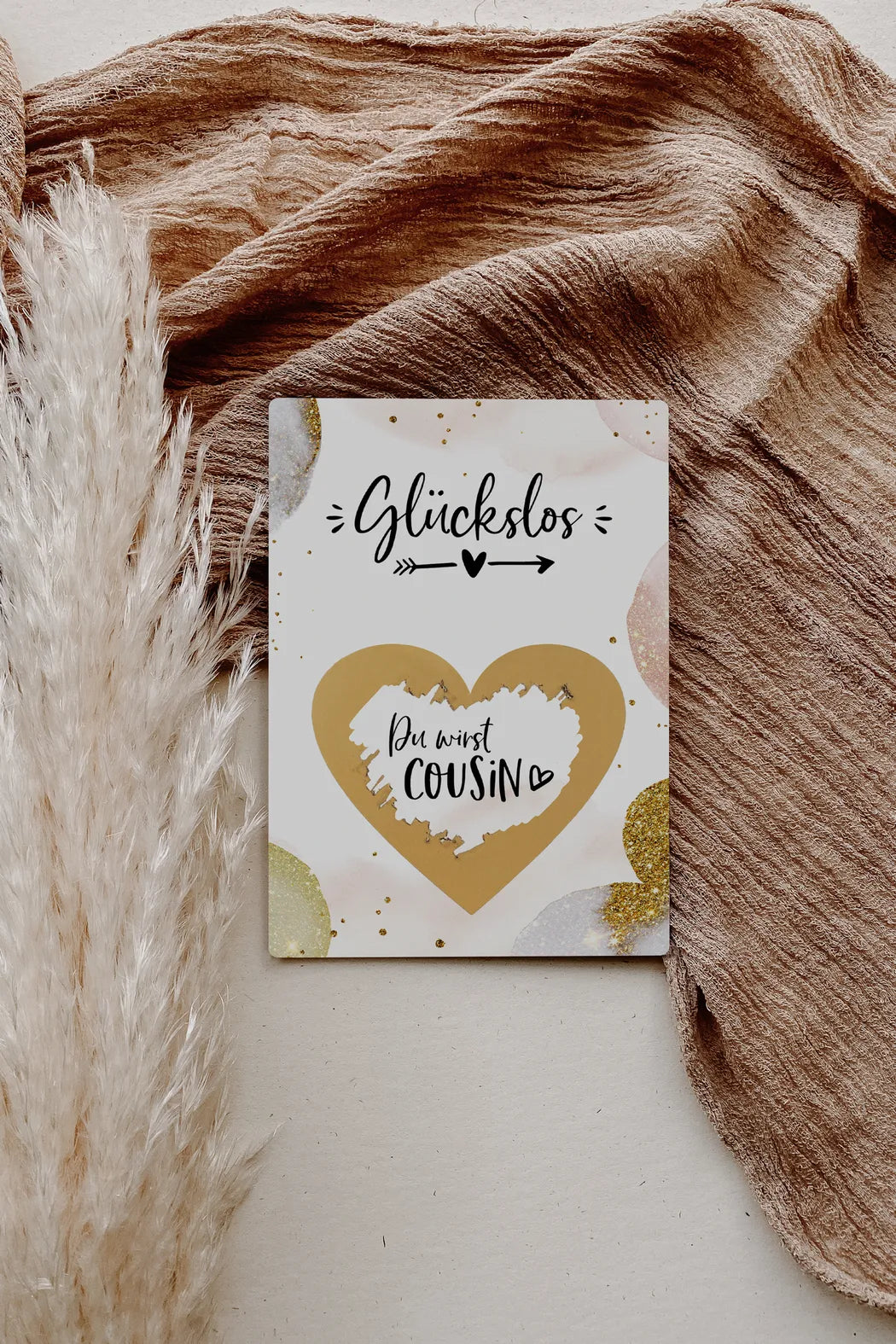 Du wirst Cousin Rubbelkarte Golden Glamour - JoliCoon