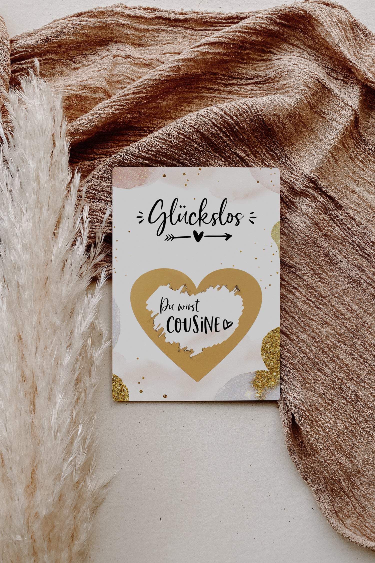 Schwangerschaft verkünden für die ganze Familie Rubbellose Golden Glamour - JoliCoon