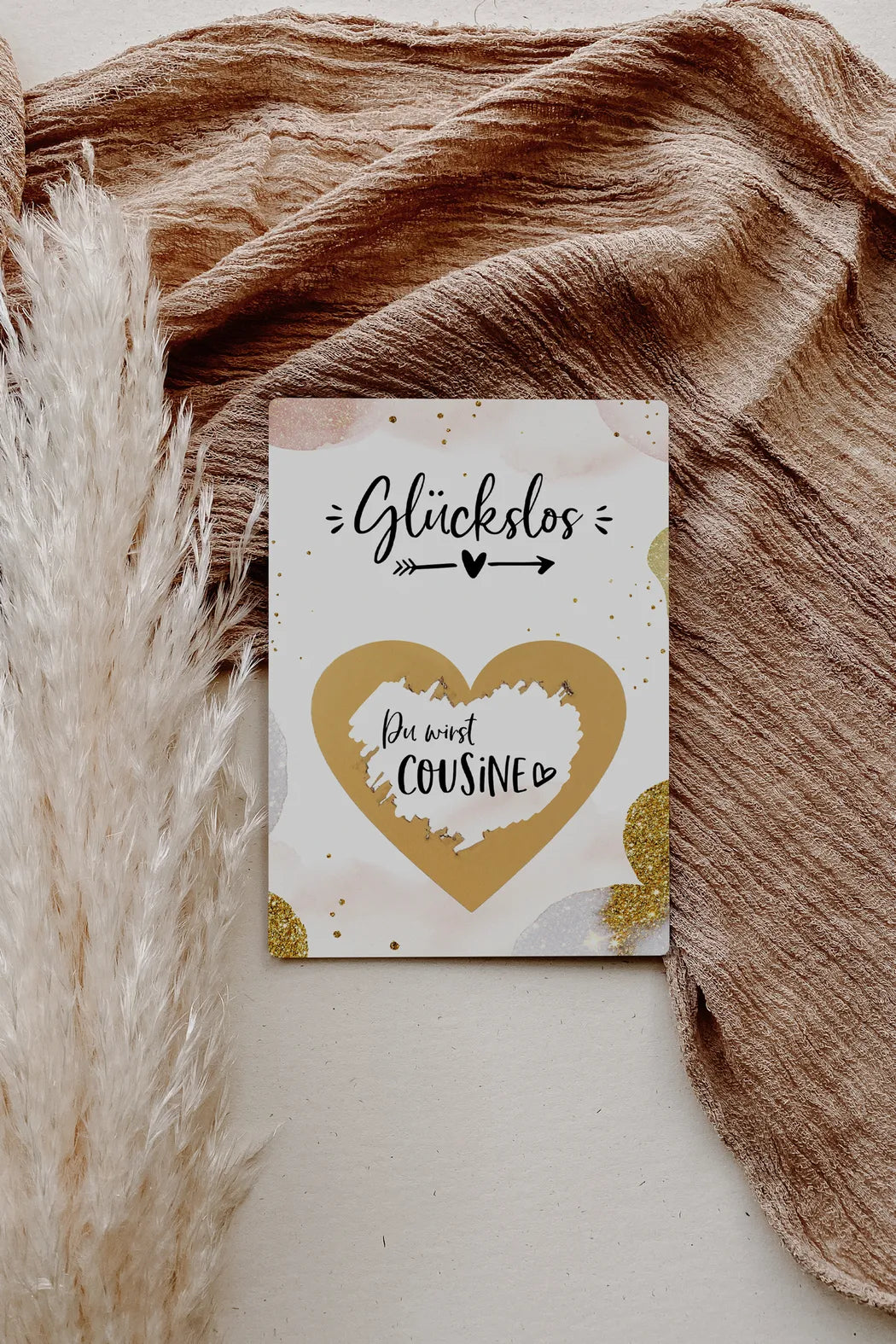 Du wirst Cousine Rubbelkarte Golden Glamour - JoliCoon
