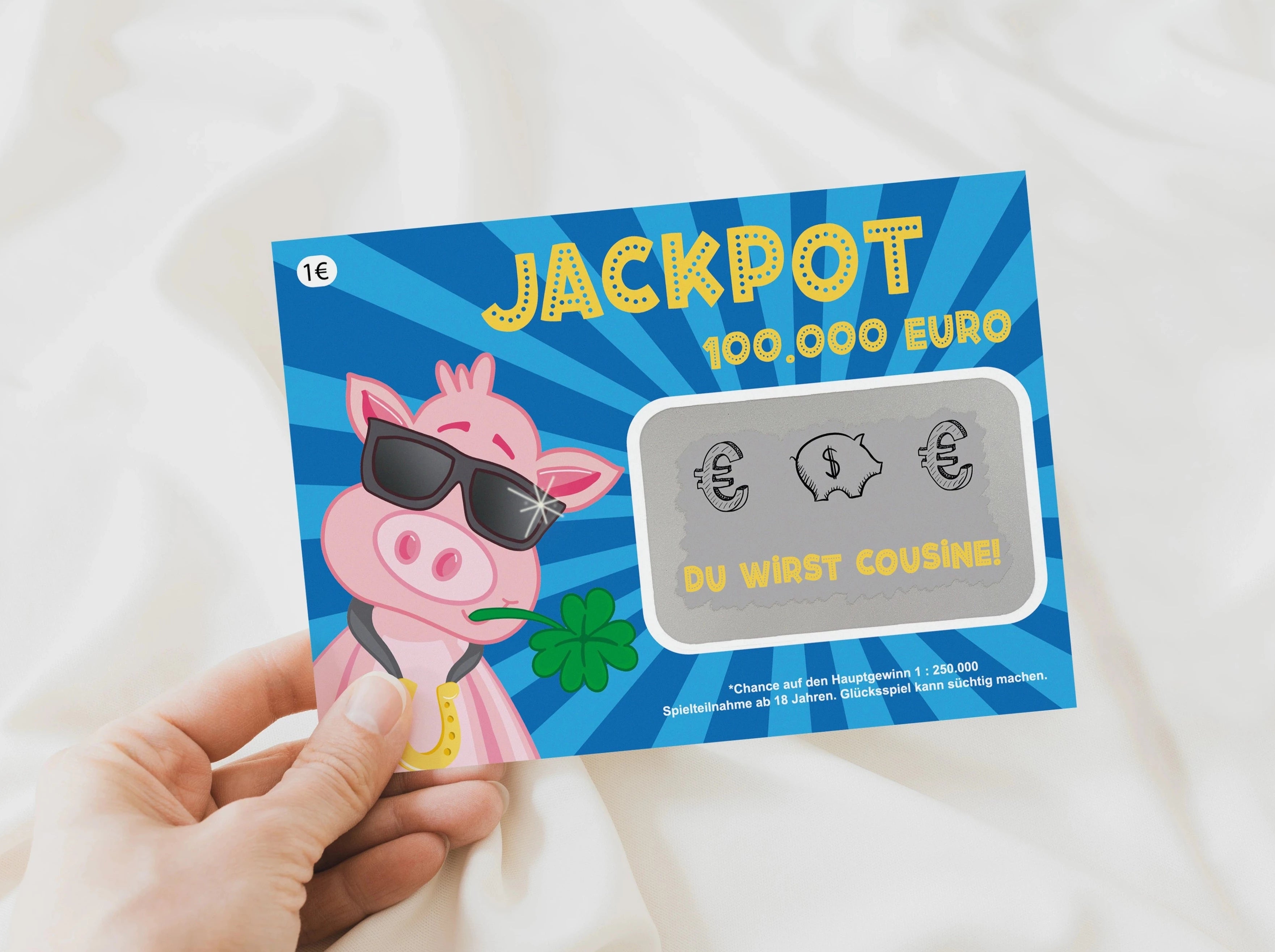 Du wirst Cousine Rubbellos Jackpot