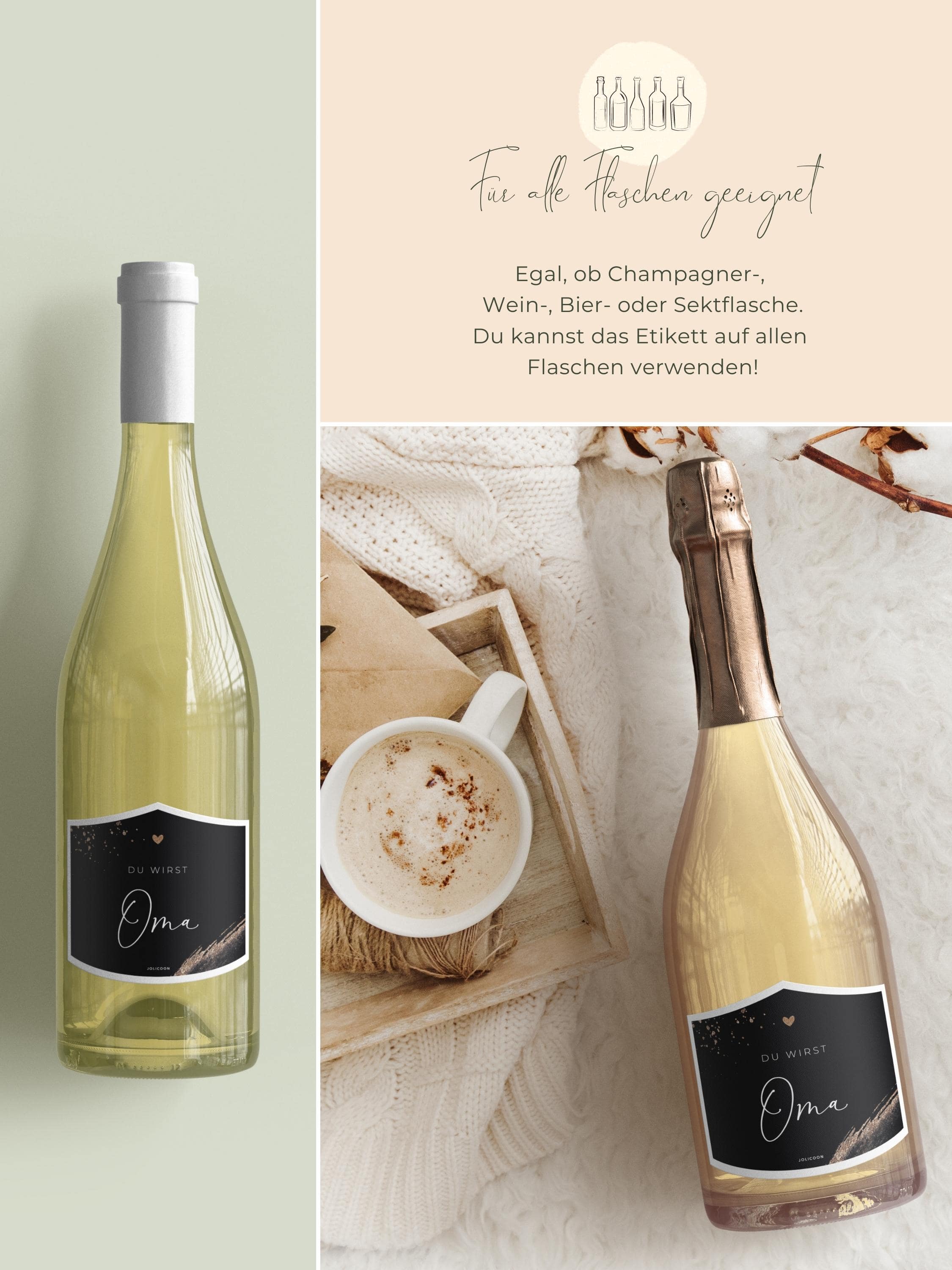 Du wirst Oma Flaschenetikett klein - JoliCoon