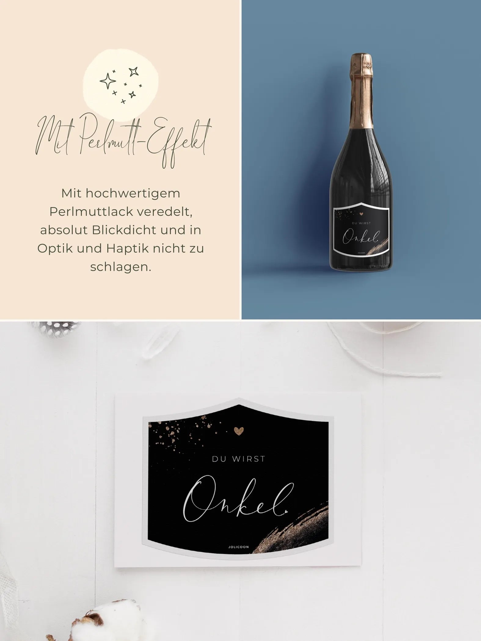 Du wirst Onkel Flaschenetikett klein - JoliCoon