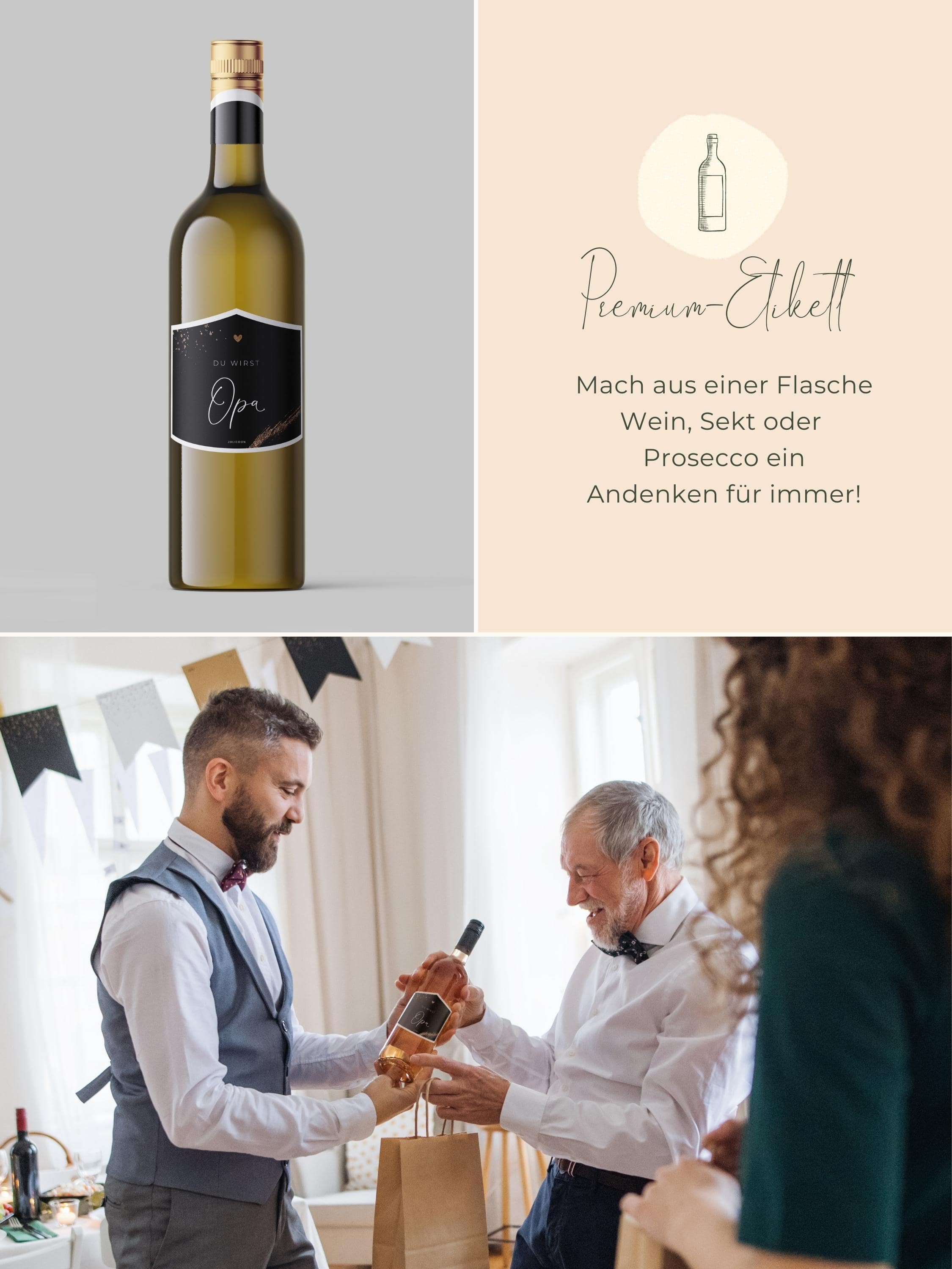 Du wirst Opa Flaschenetikett klein - JoliCoon