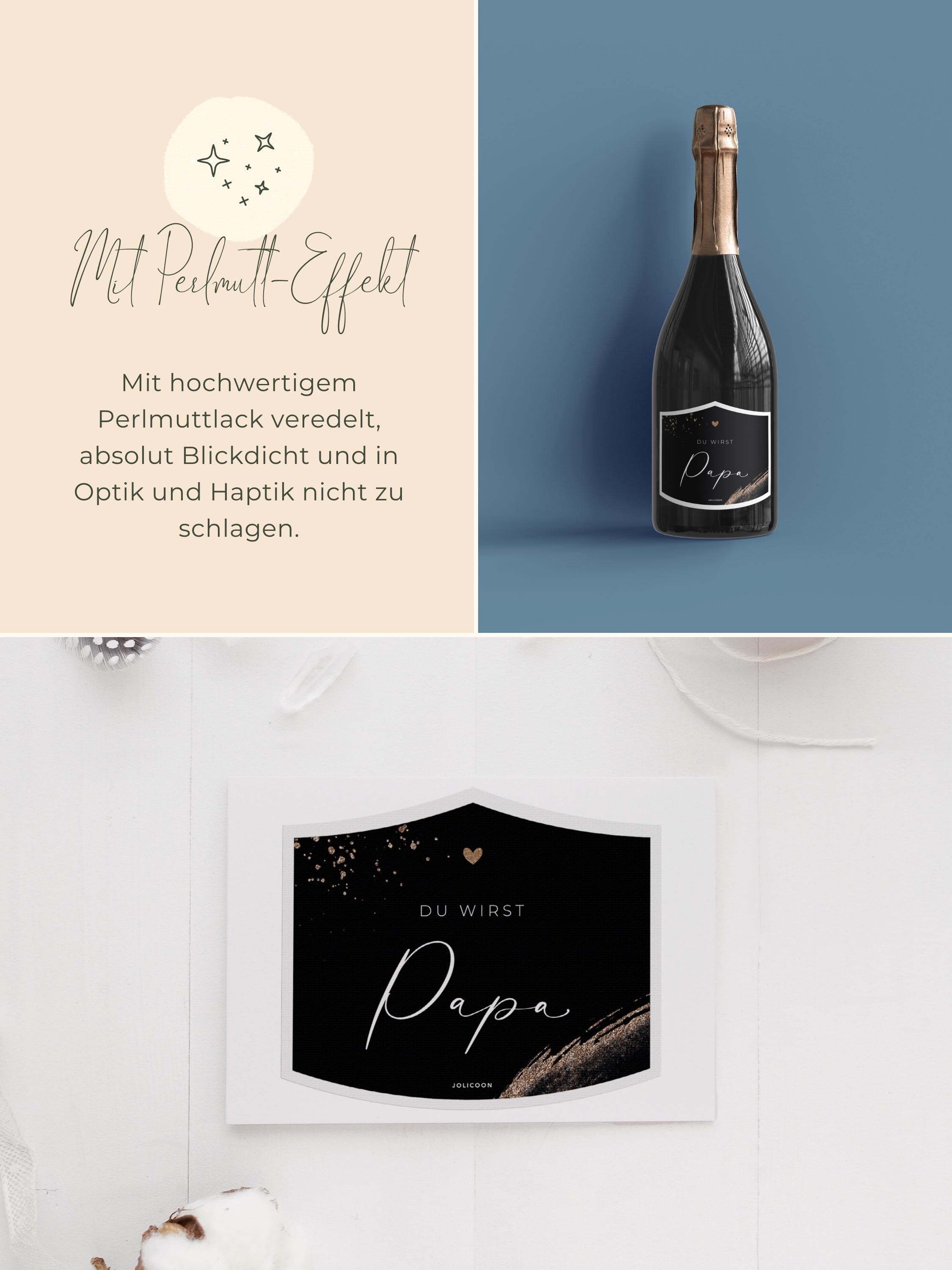 Du wirst Papa Flaschenetikett klein - JoliCoon