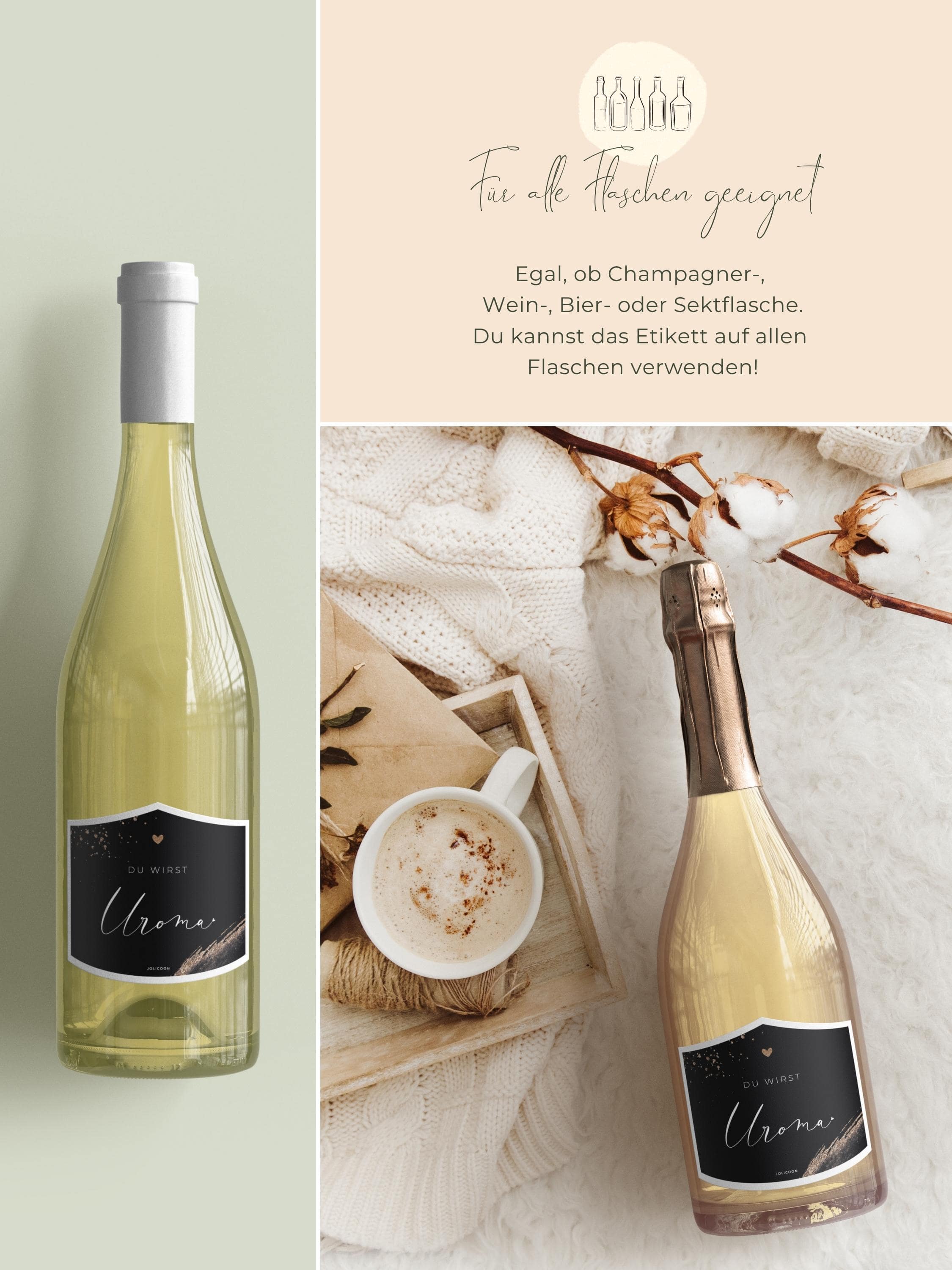 Du wirst Uroma Flaschenetikett klein - JoliCoon