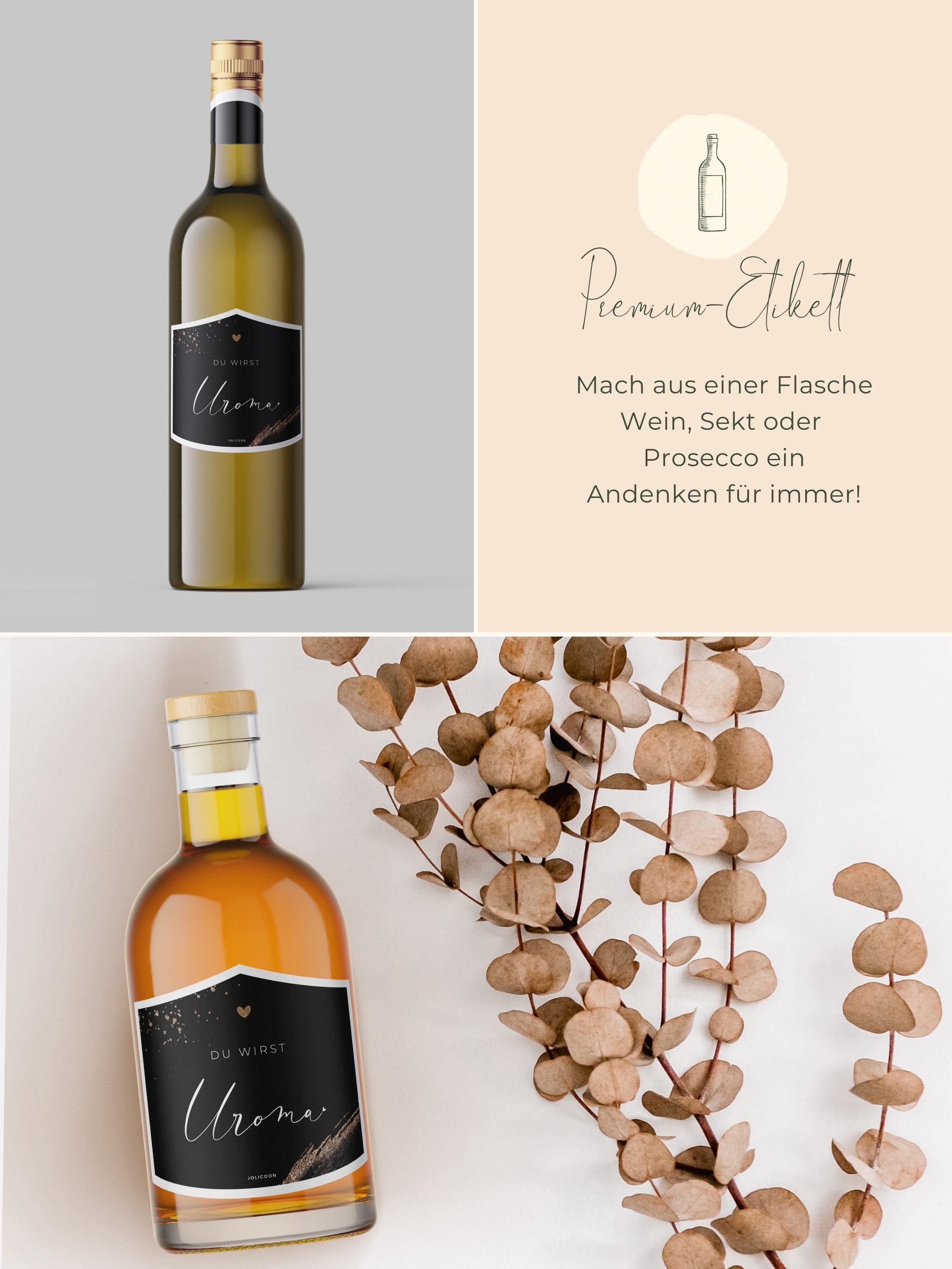 Du wirst Uroma Flaschenetikett klein - JoliCoon