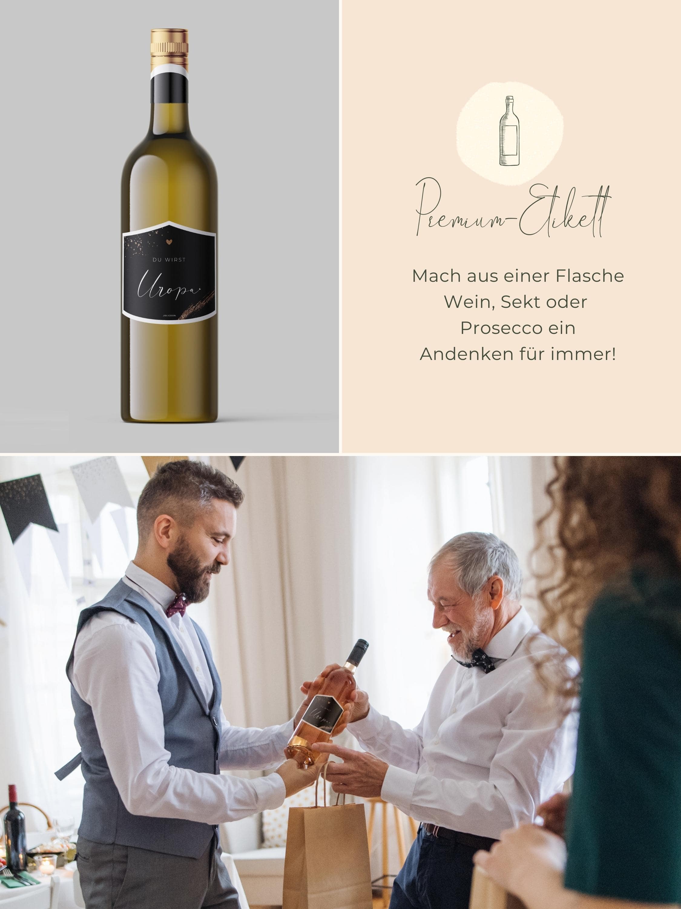 Du wirst Uropa Flaschenetikett klein - JoliCoon