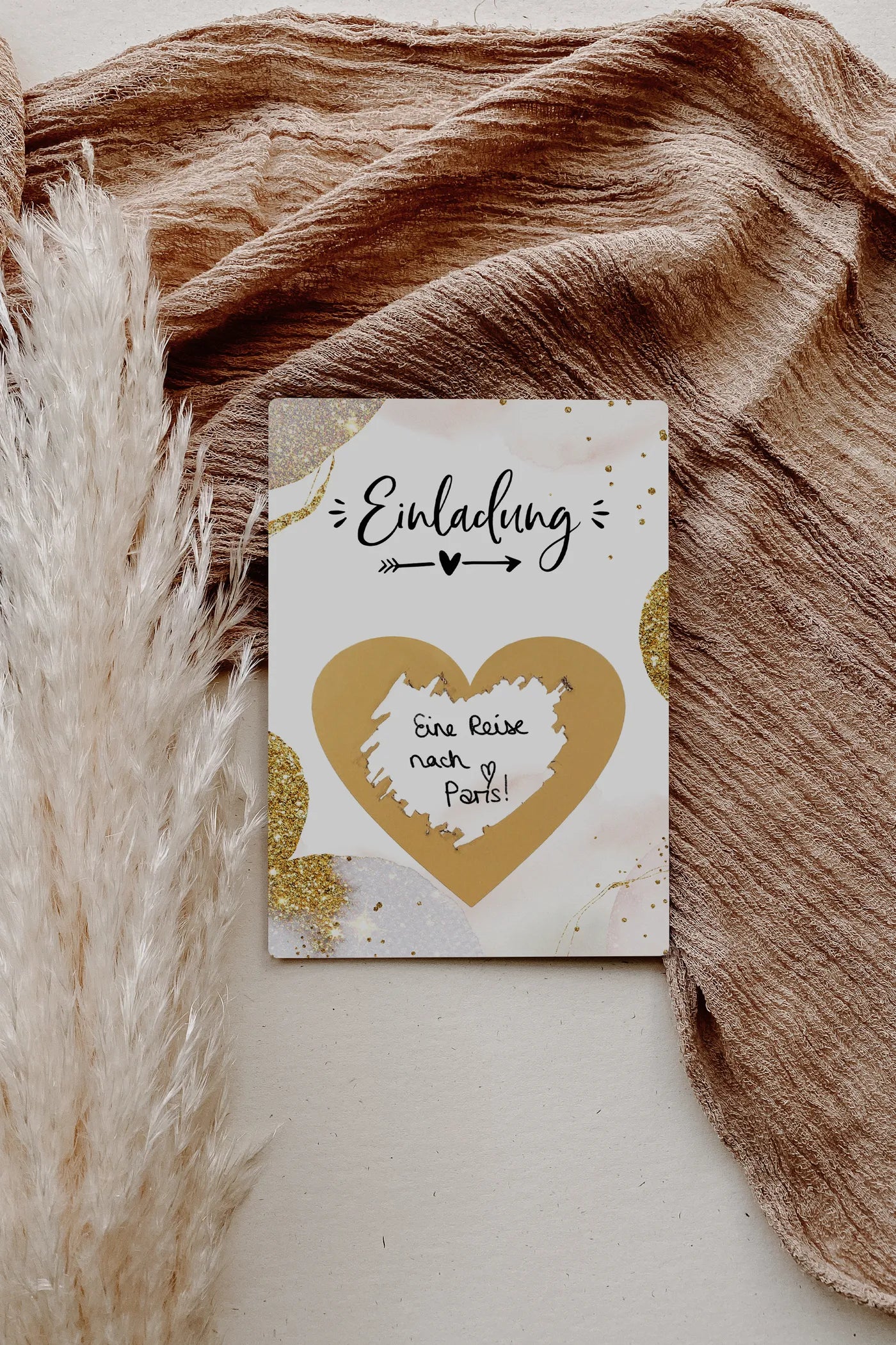 Rubbellose selber machen - Einladung - Golden Glamour - JoliCoon