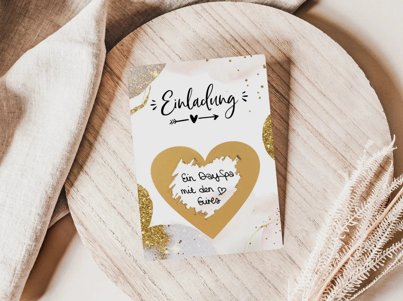 Rubbellose selber machen - Einladung - Golden Glamour - JoliCoon