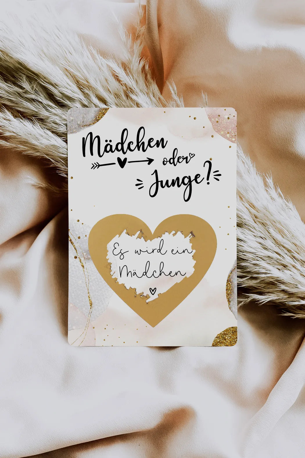 Es wird ein Mädchen Rubbelkarte Golden Glamour - JoliCoon